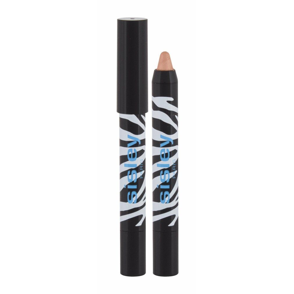 Sisley Phyto-Eye Twist. Stift mit beiger Spitze und Kappe. Schwarz-weißes Zebra-Design. Blaue Schrift: Sisley Paris.