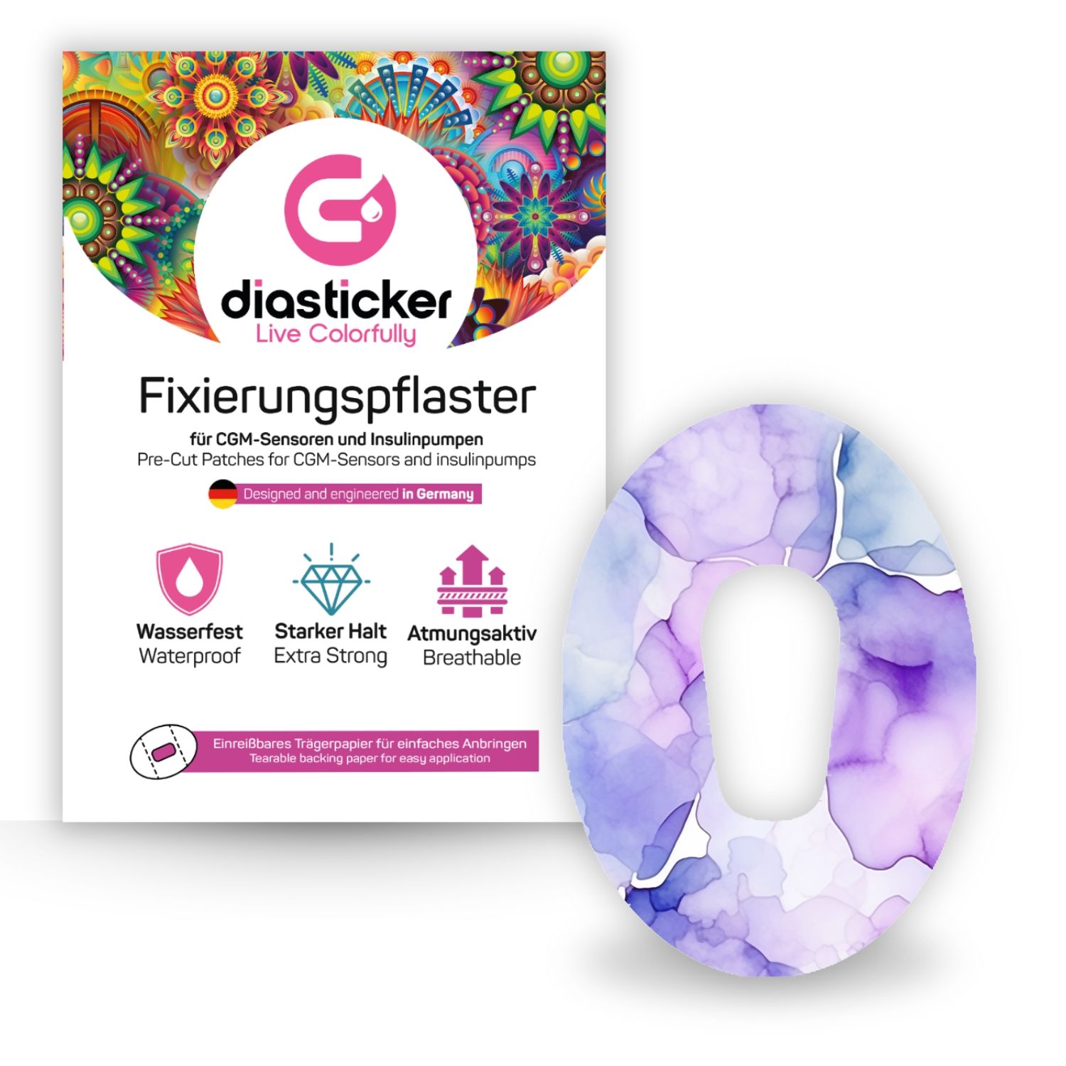 Diasticker® Dexcom G6 Fixiertapes "Lilac Breeze"