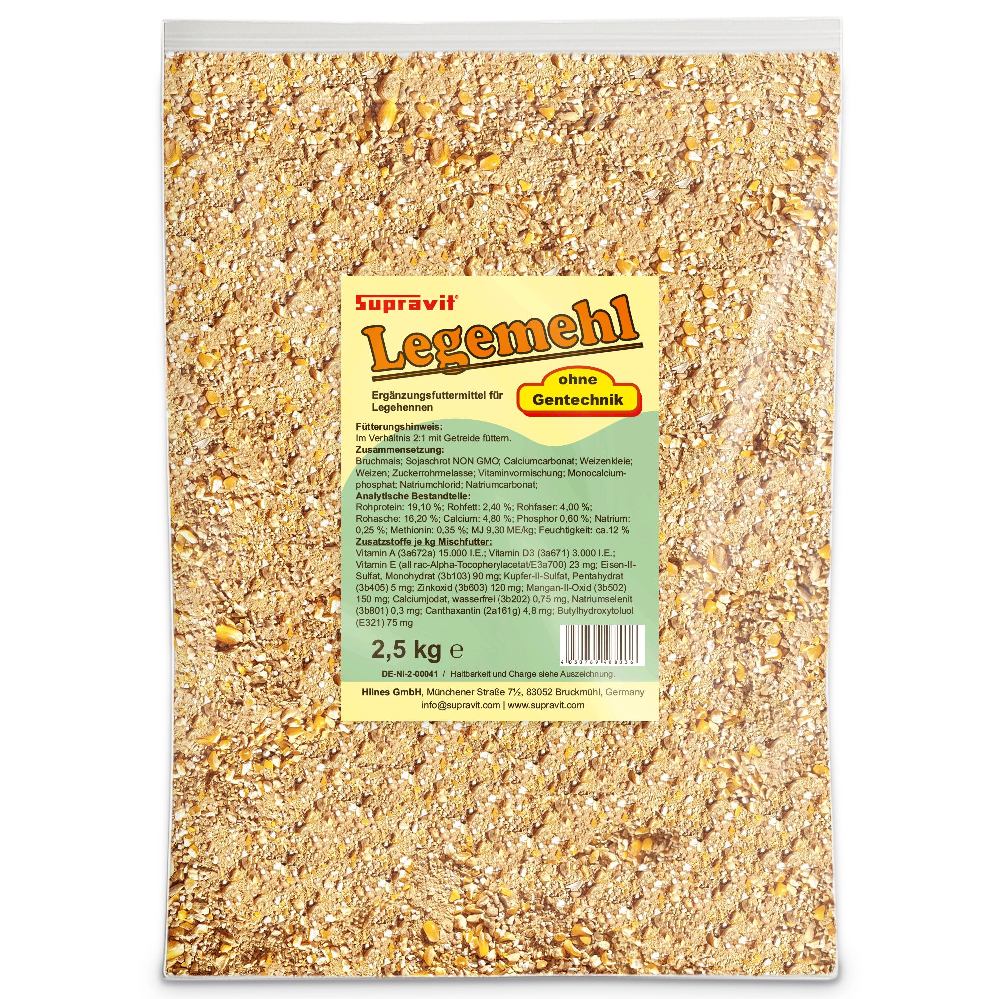 Supravit Legemehl für Hühner GVO - Gentechnik frei | für stabile Eierschalen und hohe Legeleistung