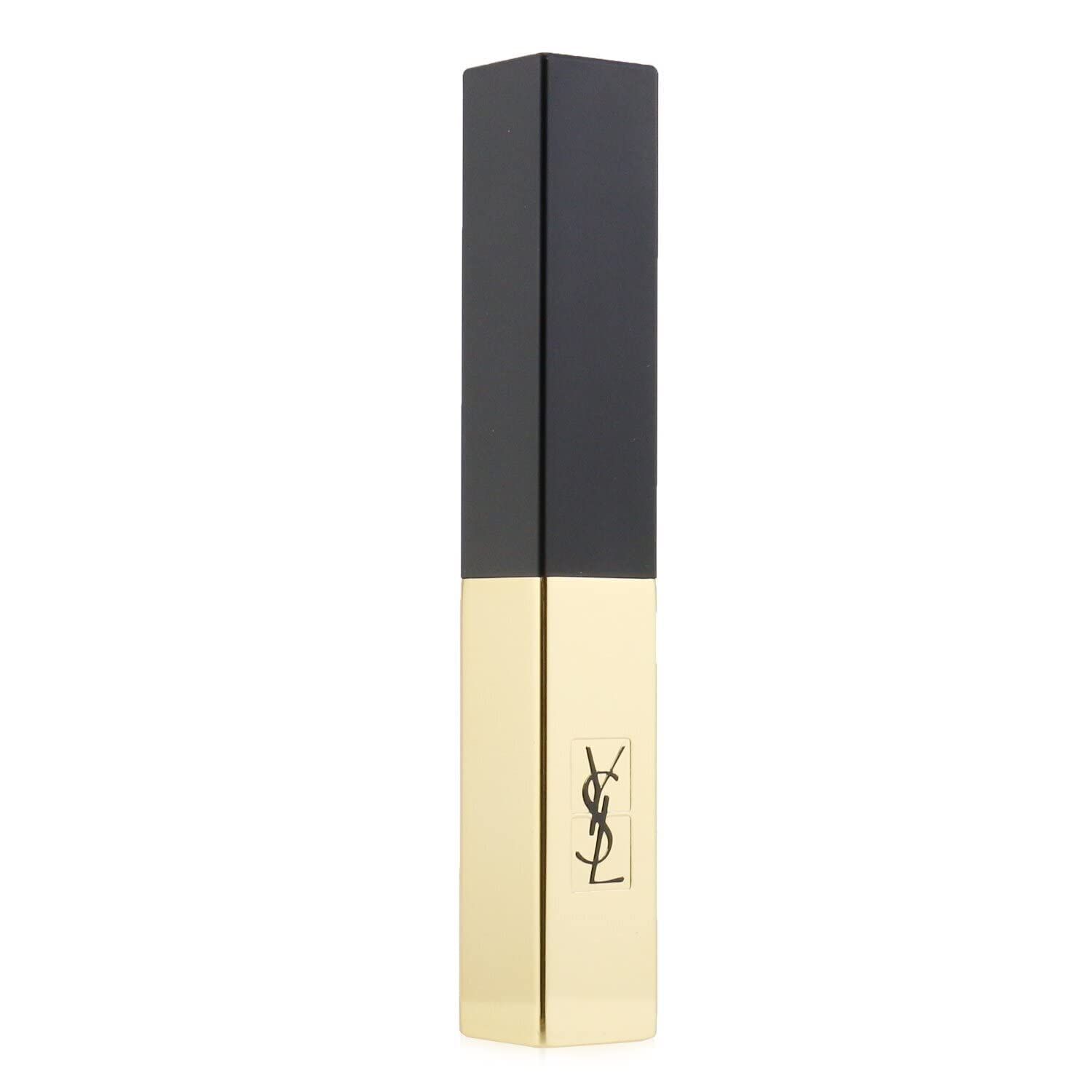 Geschlossener goldfarbener Lippenstift mit schwarzem Deckel. YSL-Logo auf dem goldenen Gehäuse.
