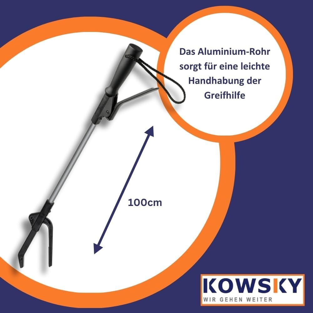 Ossenberg Greifhilfe 100 cm – Aluminium – Magnet – Anti-Rutsch – Handschlaufe – schwarz