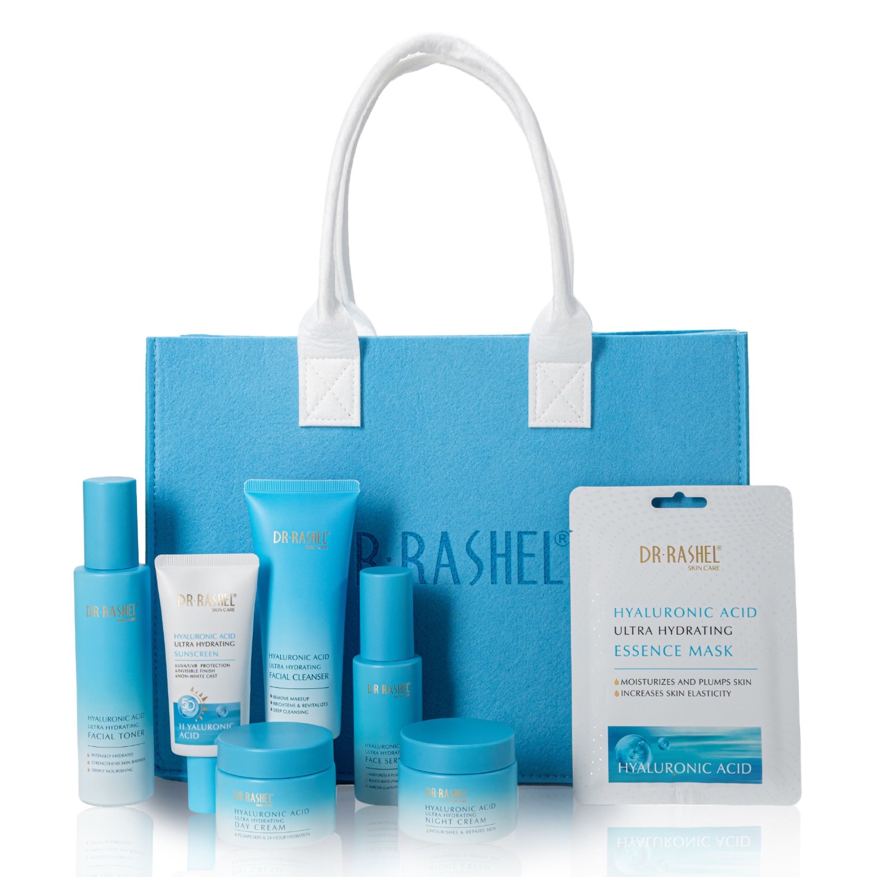 DR RASHEL Gesichtspflege-Set Hyaluronsäure Hyaluronic Acid Serum Cream Toner