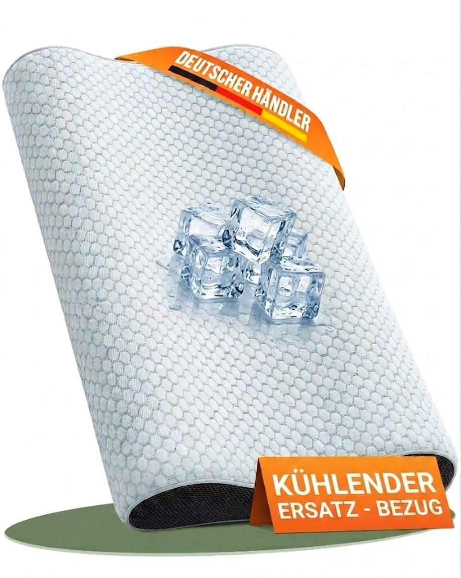 Omnirelexx Kühlender Ersatzbezug für Nackenkissen - Passgenau Soft Memory Foam Kopfkissen 1 St