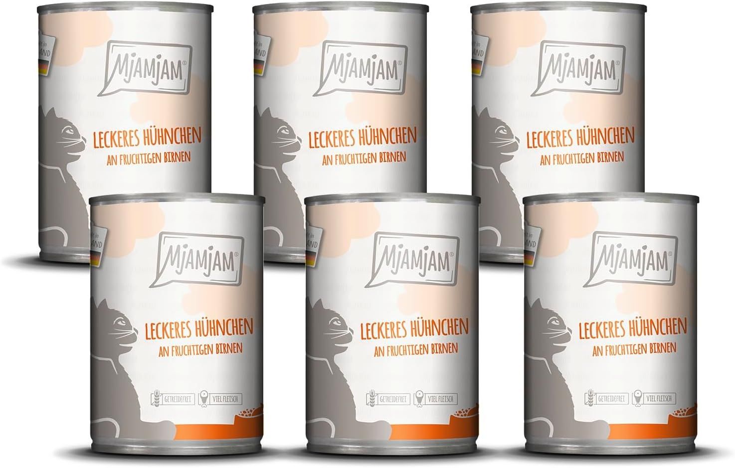 MjAMjAM – leckeres Hühnchen an fruchtigen Birnen 6x400 g Futter