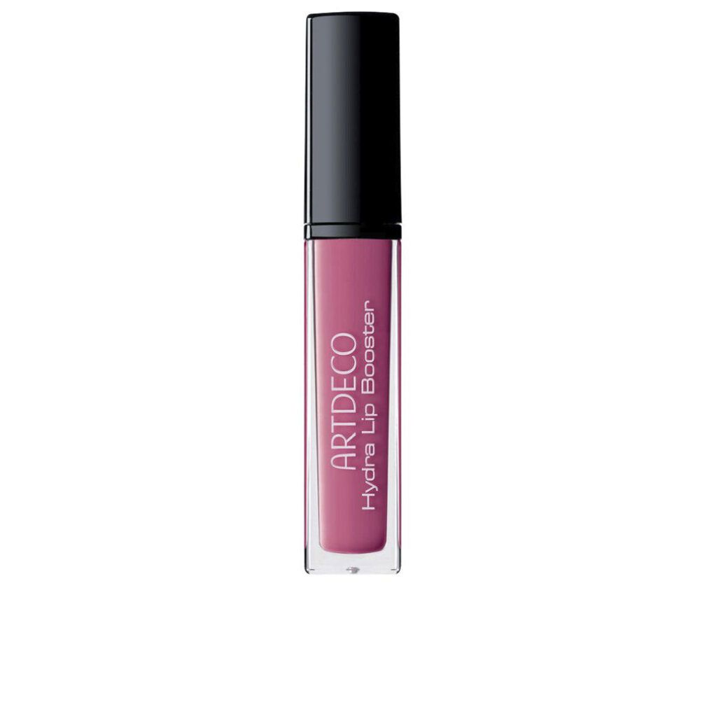Artdeco Hydra Lip Booster in Rosa. Schwarzer Deckel. Transparente Tube mit rosa Flüssigkeit. Produktname sichtbar.