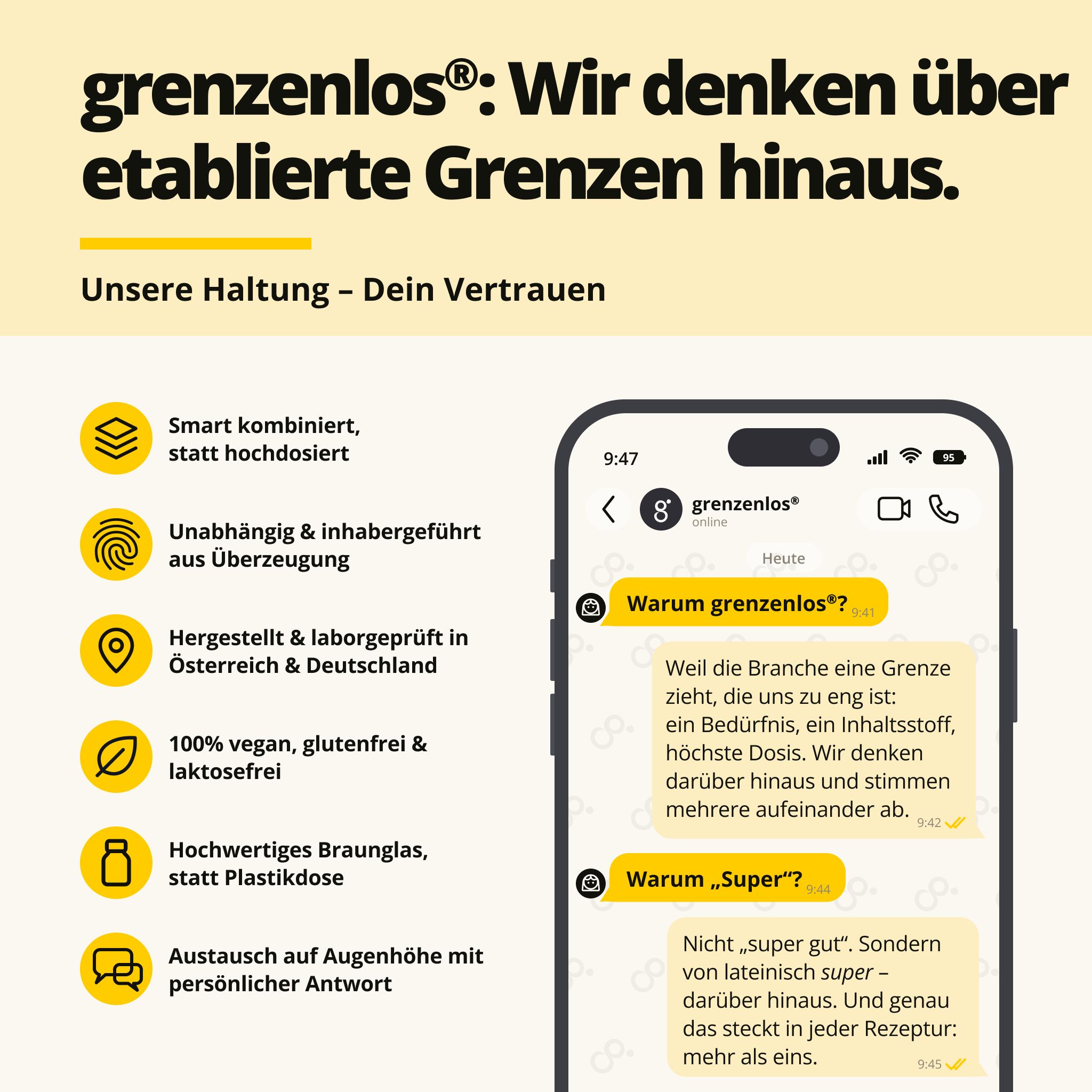 grenzenlos® SUPER MOOD 8-in-1 Stimmung Komplex | Ashwagandha, Rosenwurz & Maca | OHNE Johanniskraut