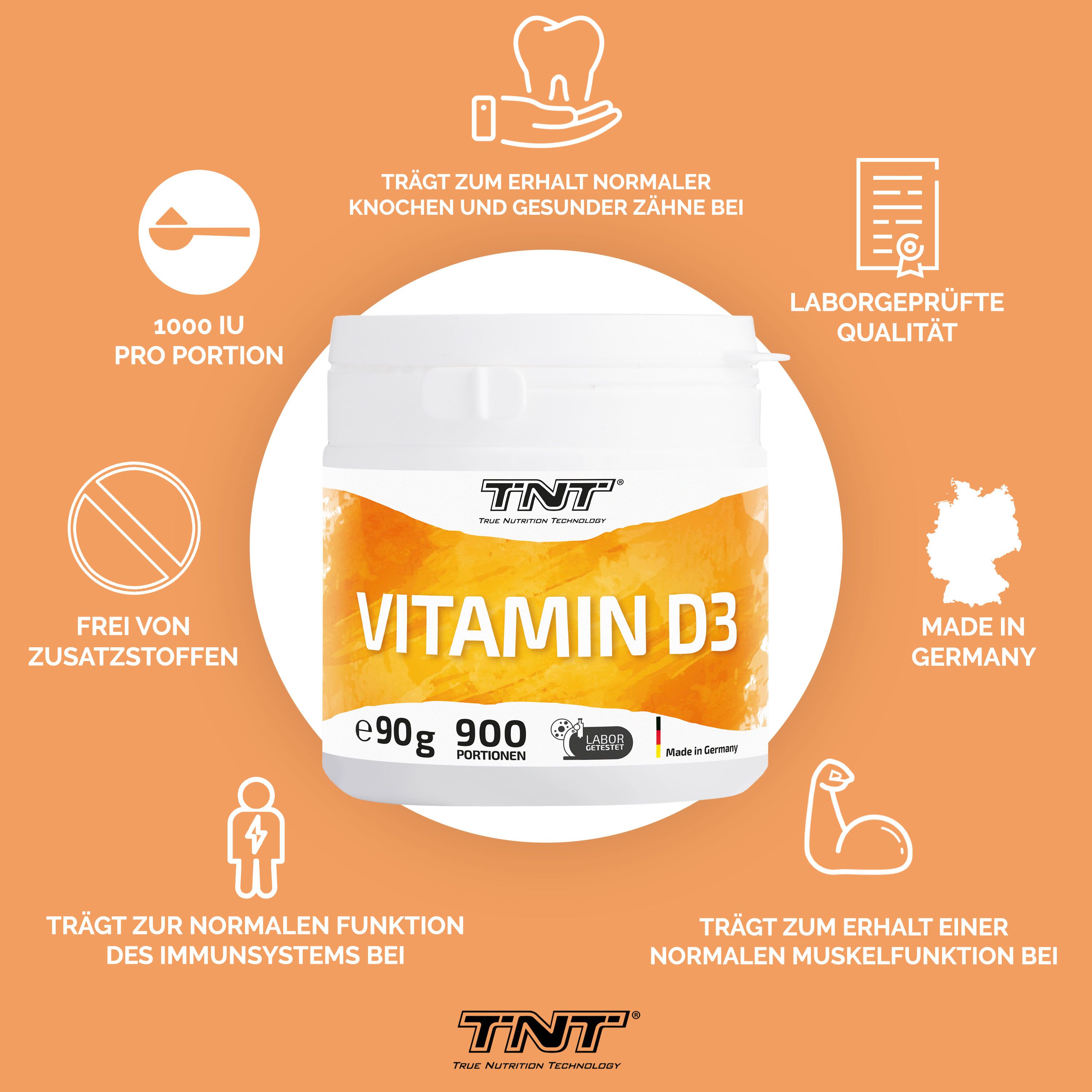 TNT Vitamin D3 - 1000 iU pro Portion 0,09 kg Pulver