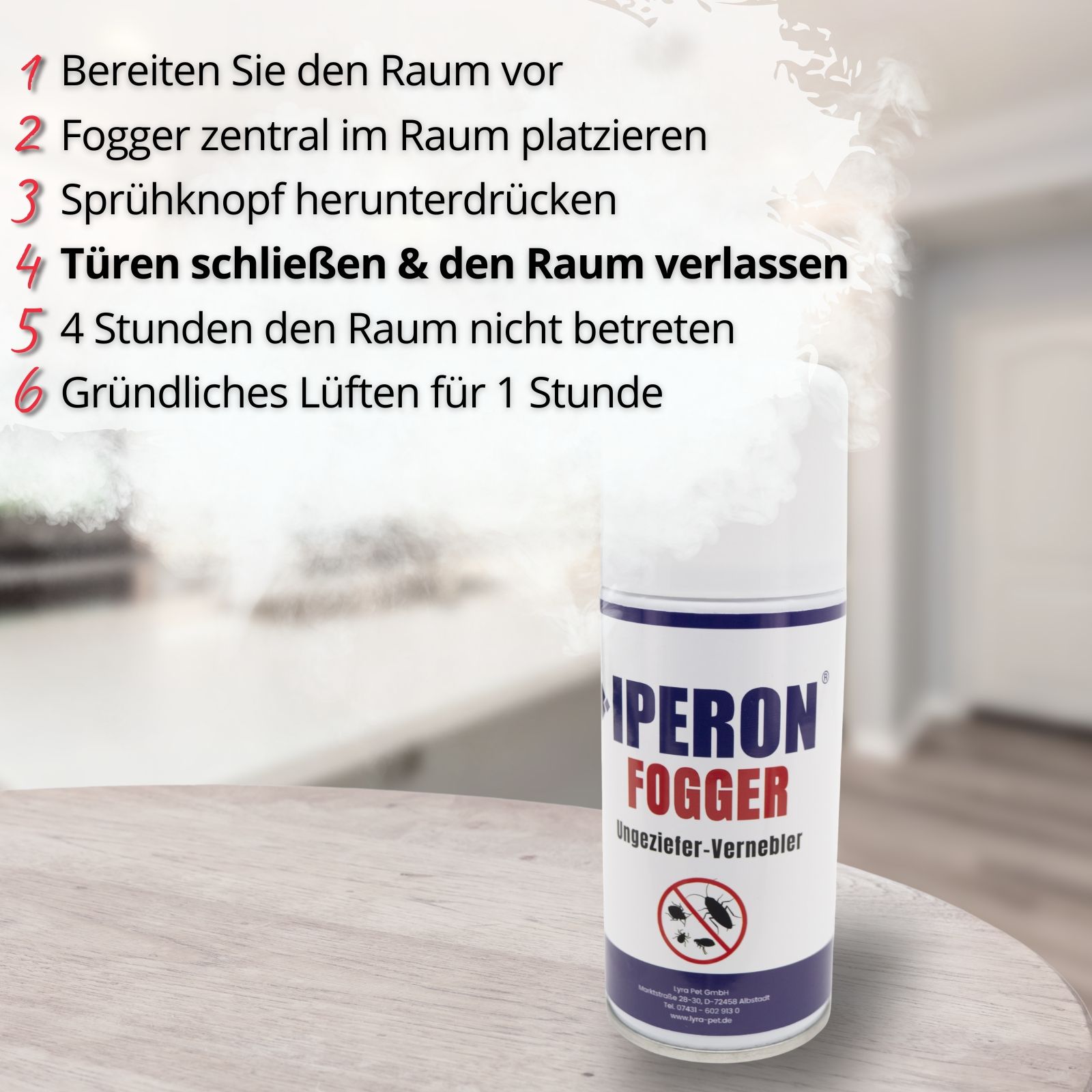 IPERON® Ungezieferschutz Duo - Ungeziefer-Vernebler Fogger & Ungezieferspray im Set
