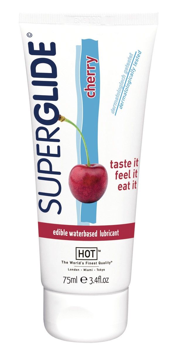 HOT Superglide Edible Cherry Gleitmittel Tube, 75ml.