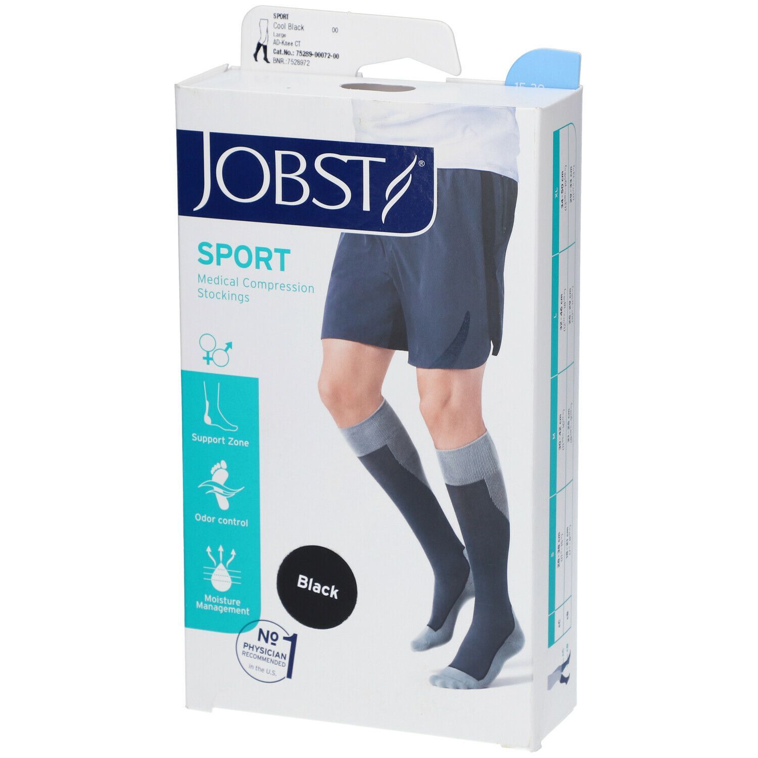 Jobst Sport Compressiekousen 15-20 AD Zwart Large 7528972 1 St Strümpfe