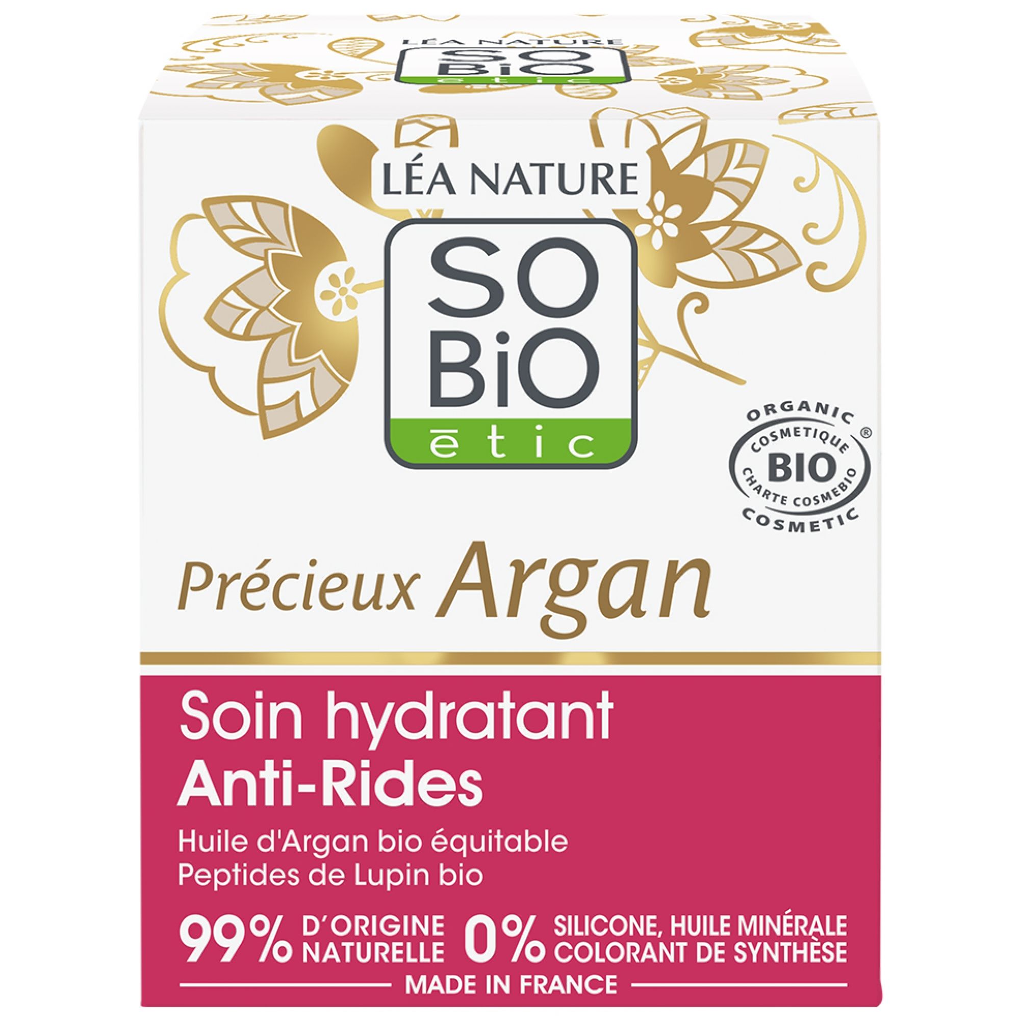 Léa Nature SO BIO étic Précieux Argan feuchtigkeitsspendende Anti-Falten-Bio-Pflege 7,1x6x5,9 cm