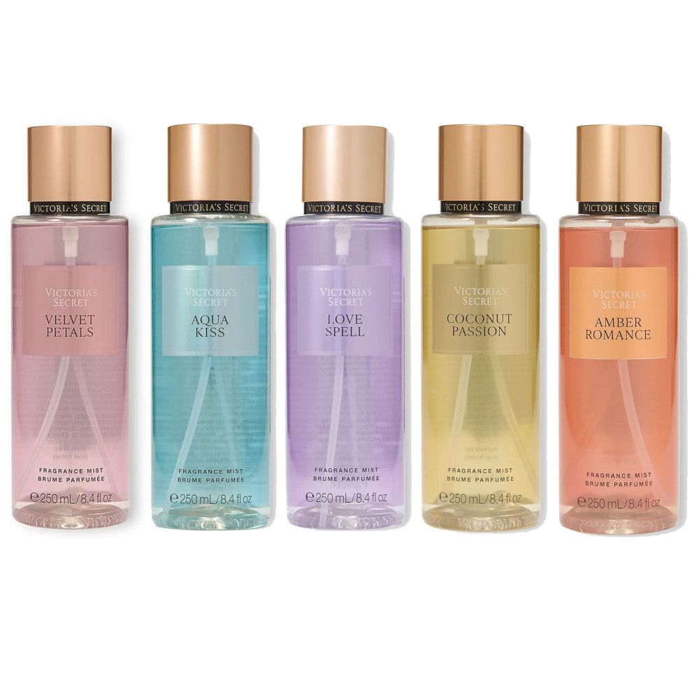 Victoria's Secret - Set mit 5 Body Sprays Amber Romance/Coconut Passion/Love Spell/Aqua Kis Pc