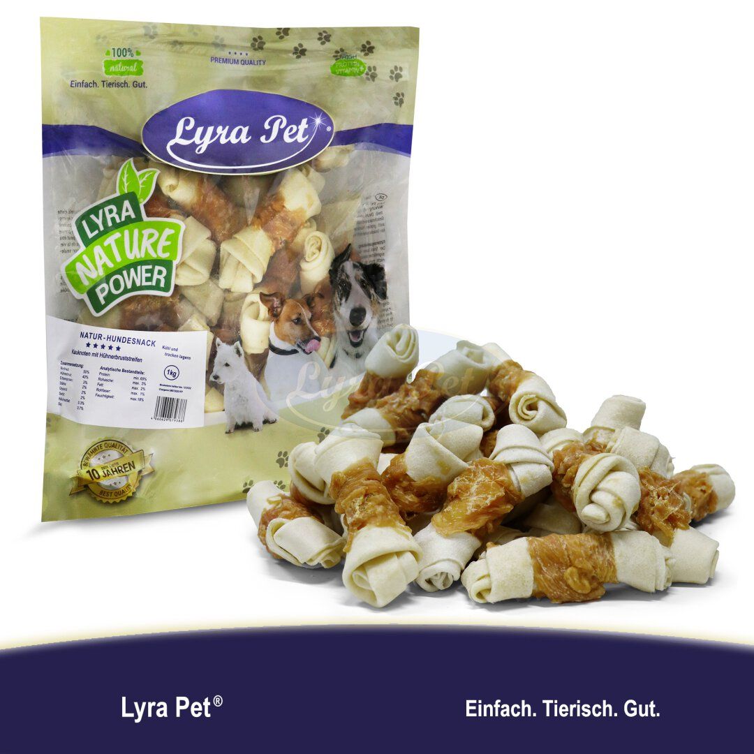 Lyra Pet® Kauknoten mit Hühnerbruststreifen