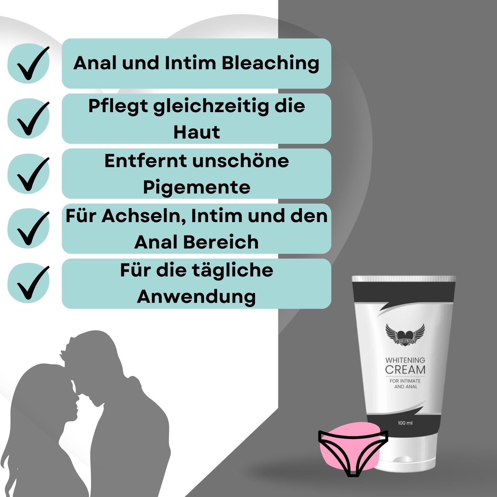 Lovelyness - Anal und Intim Whitening Bleaching Creme 100 ml