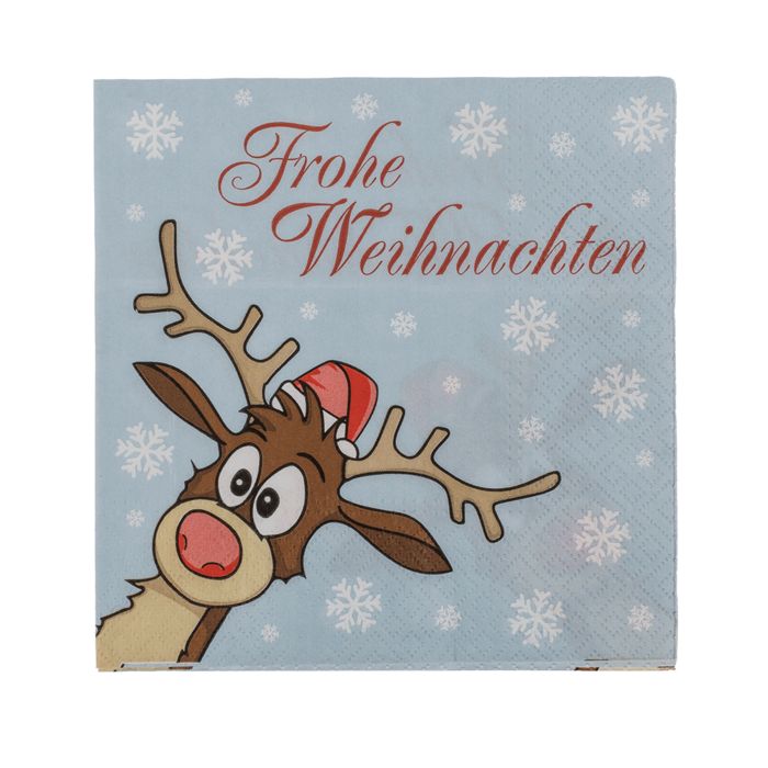 Out of the Blue Papier-Servietten, Funny Deer - Frohe Weihnachten