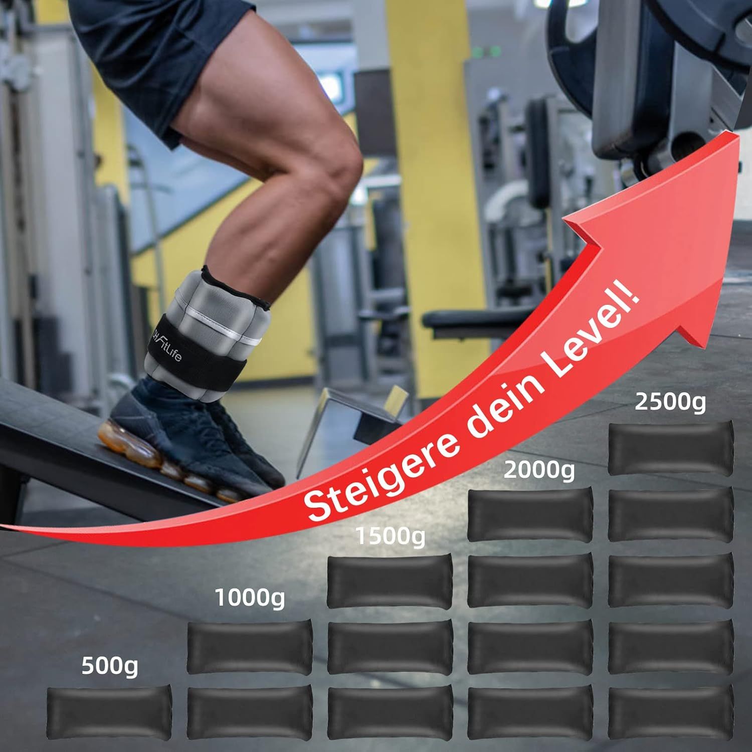 DH FitLife Verstellbare Fußgelenk Gewichtsmanschetten