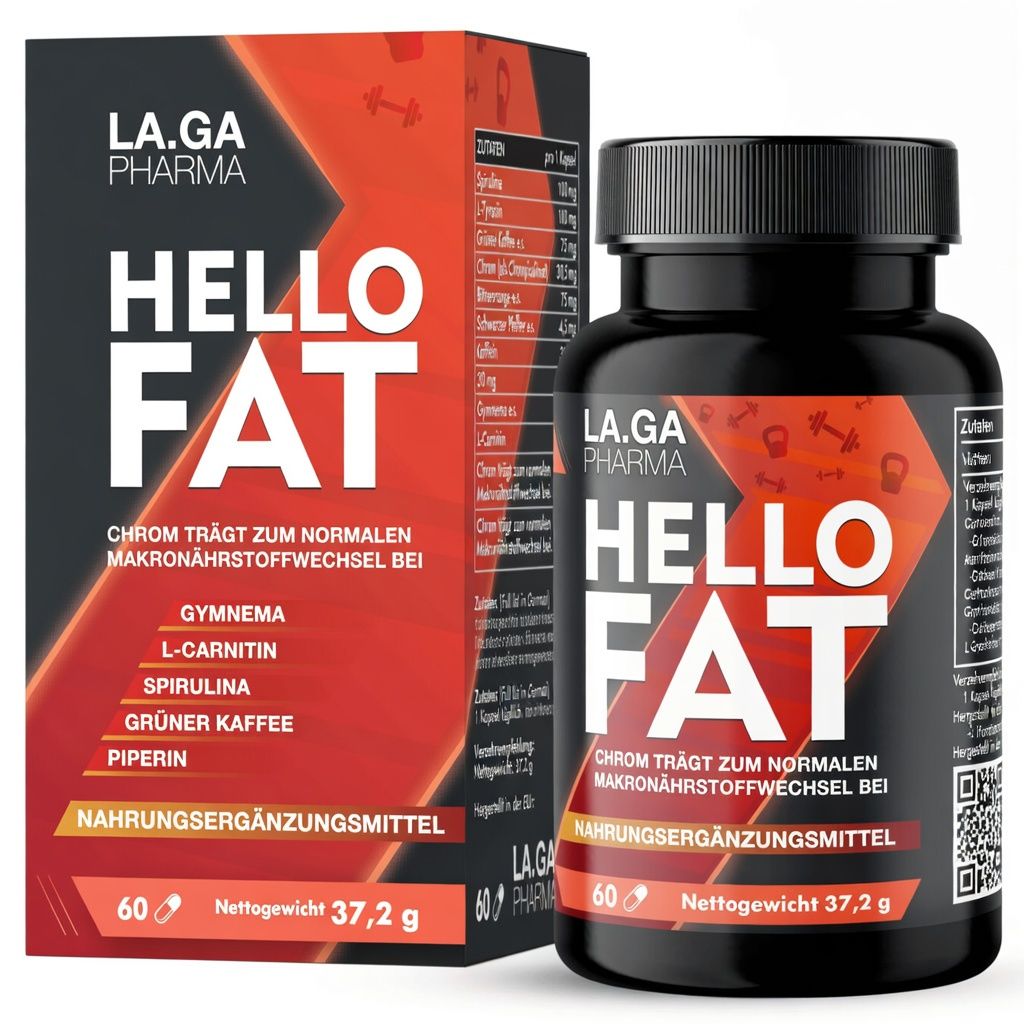 LA.GA Sparset Muskelaufbau & Fatburner – Kreatin + HelloFat + Sport-Handtuch