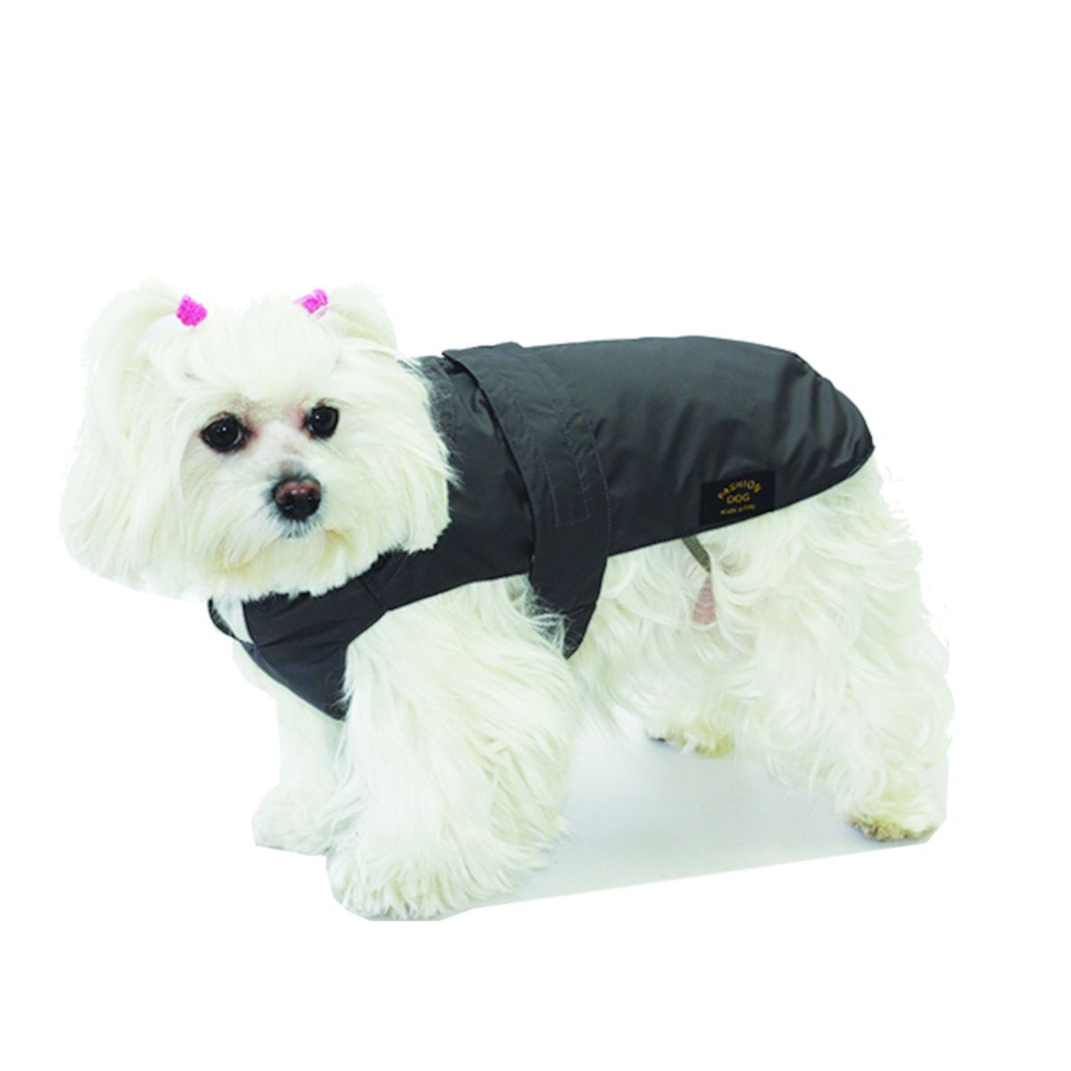 Fashion Dog Hundemantel mit Kunstpelz-Futter - Schwarz - 85 cm