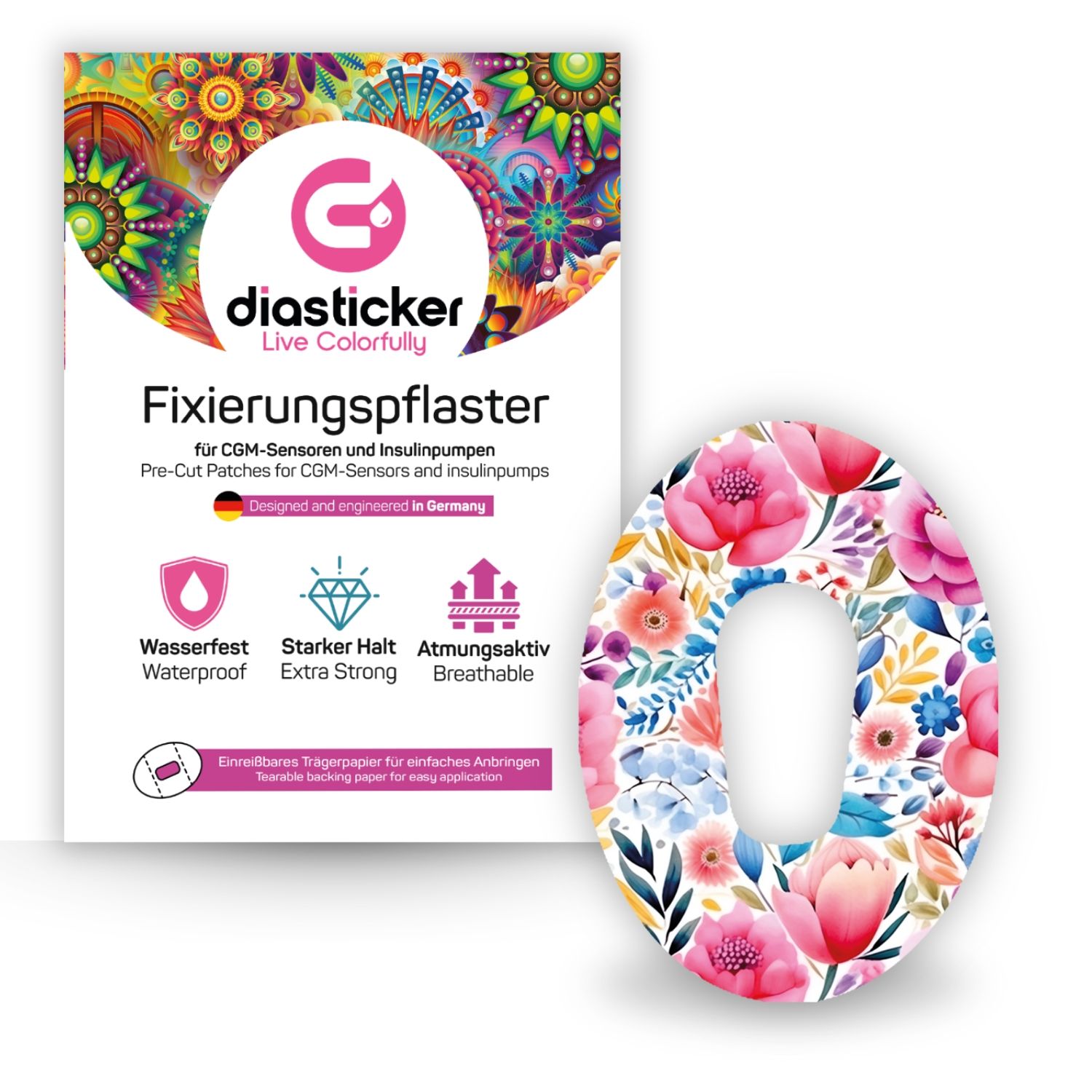 Diasticker® Dexcom G6 Fixiertapes "Spring Flowers"