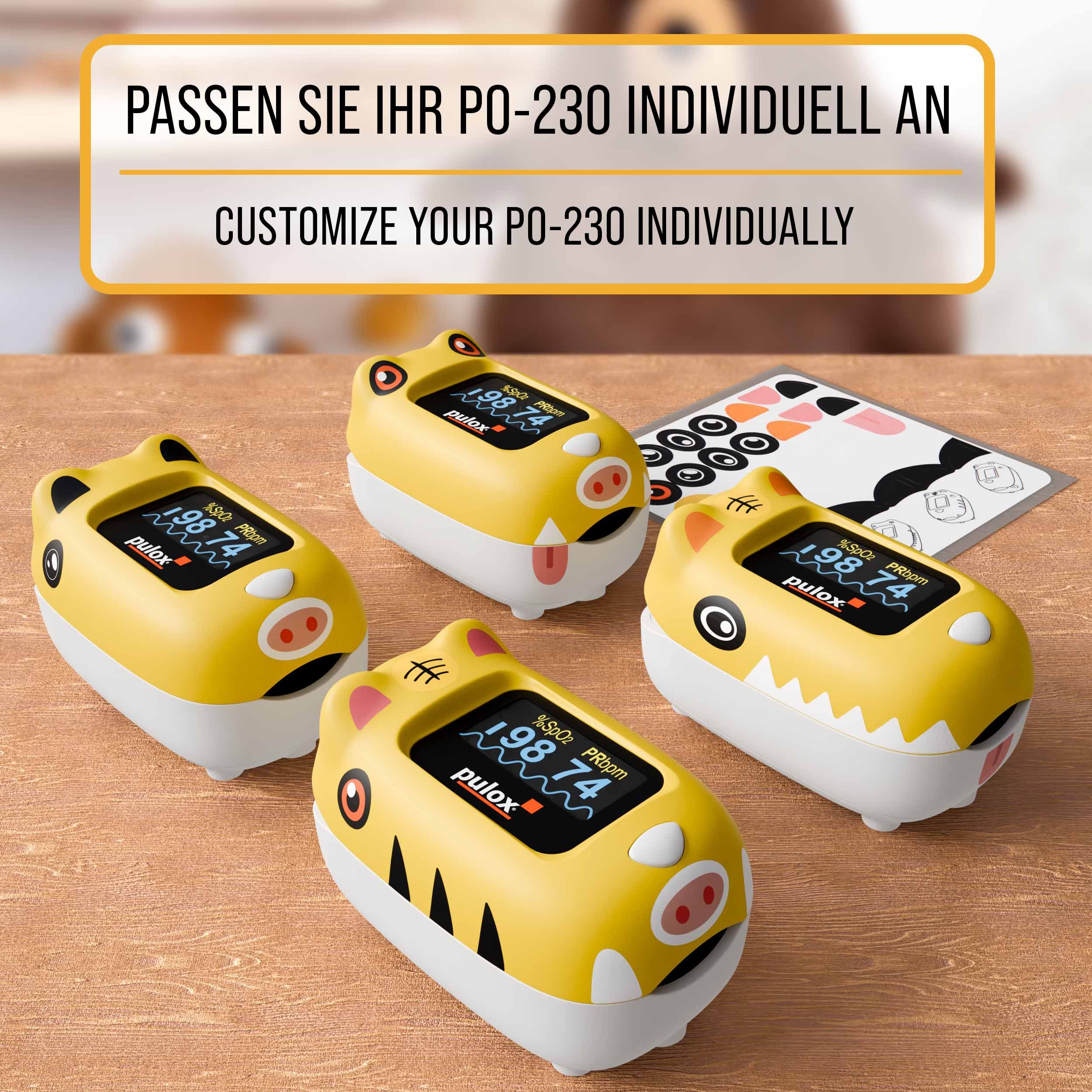 Pulox PO-230 - Finger-Pulsoximeter für Kinder - Gelb