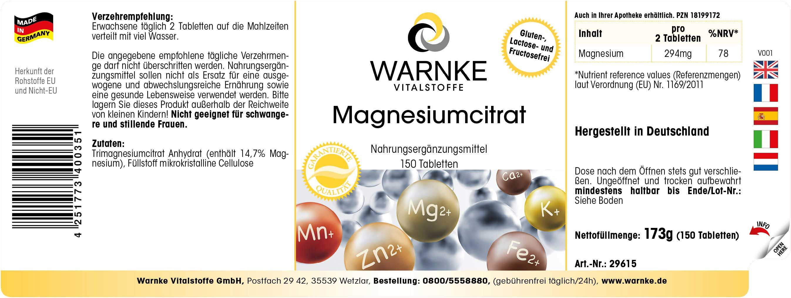 Warnke Vitalstoffe | Magnesiumcitrat