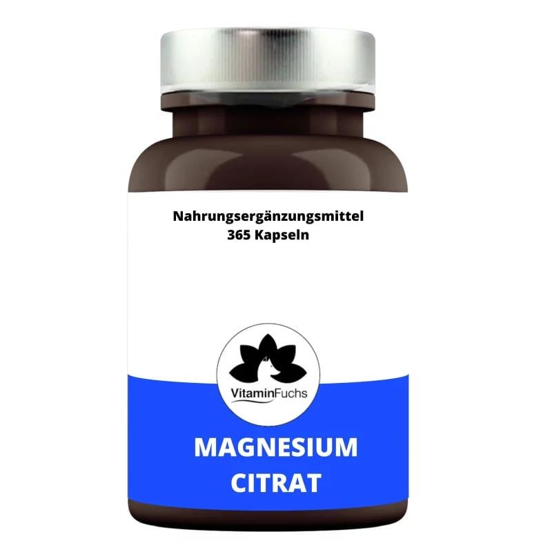 Magnesiumcitrat Kapseln - elementares Magnesium hochdosiert von VitaminFuchs