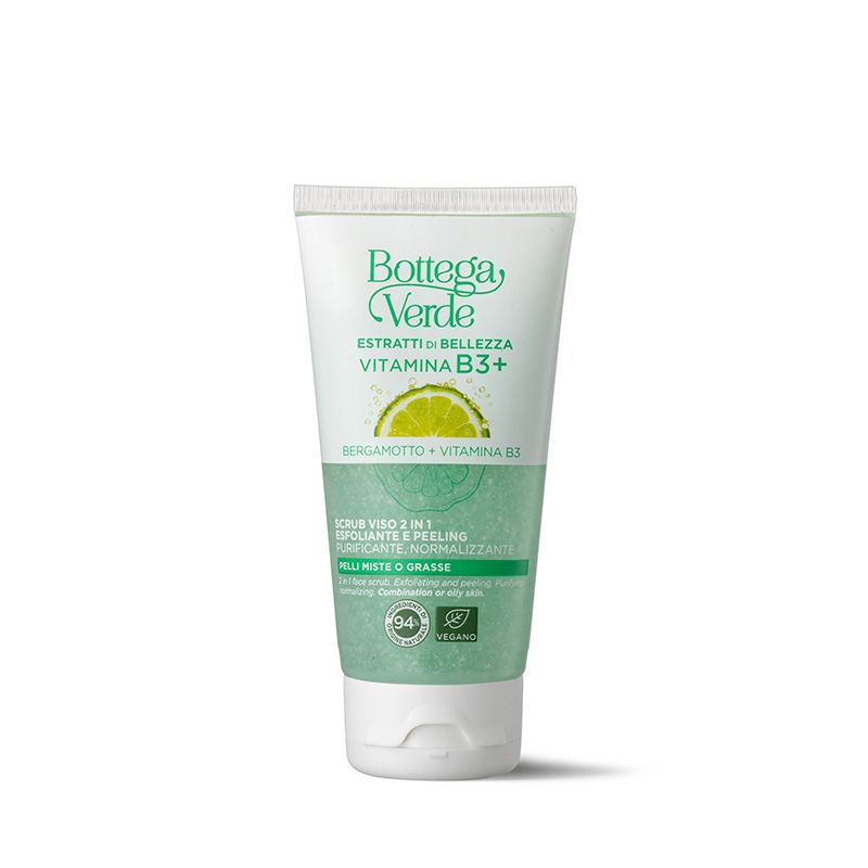 Bottega Verde Estratti di bellezza - Vitamina B3+ - Scrub viso 2 in 1 - esfoliante e peeling