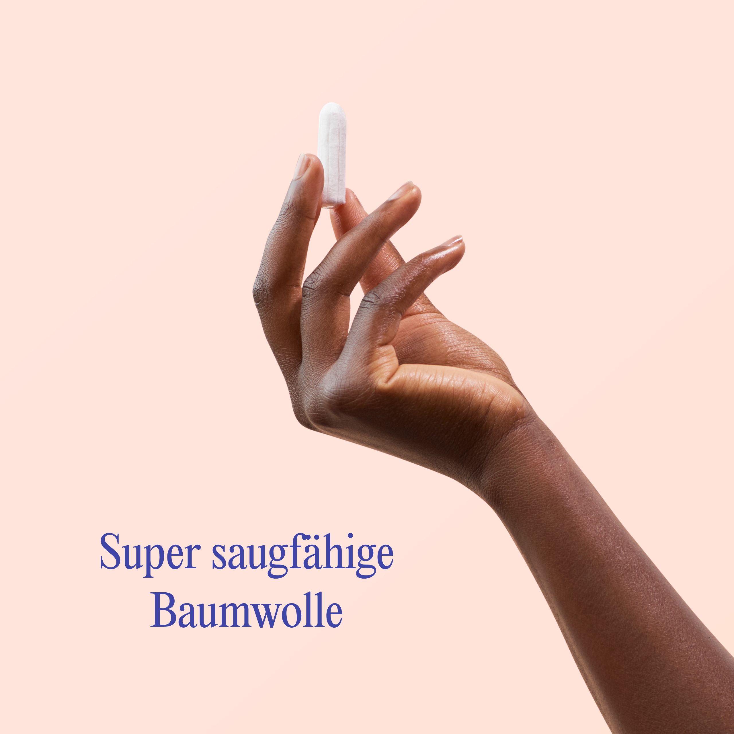 Yoni Tampons für starke Blutungen. 100% Bio-Baumwolle. Soil Association Organic Siegel.