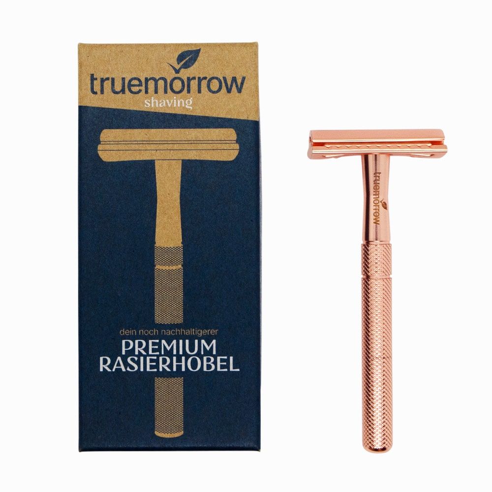 truemorrow Premium Rasierhobel aus Metall rosé