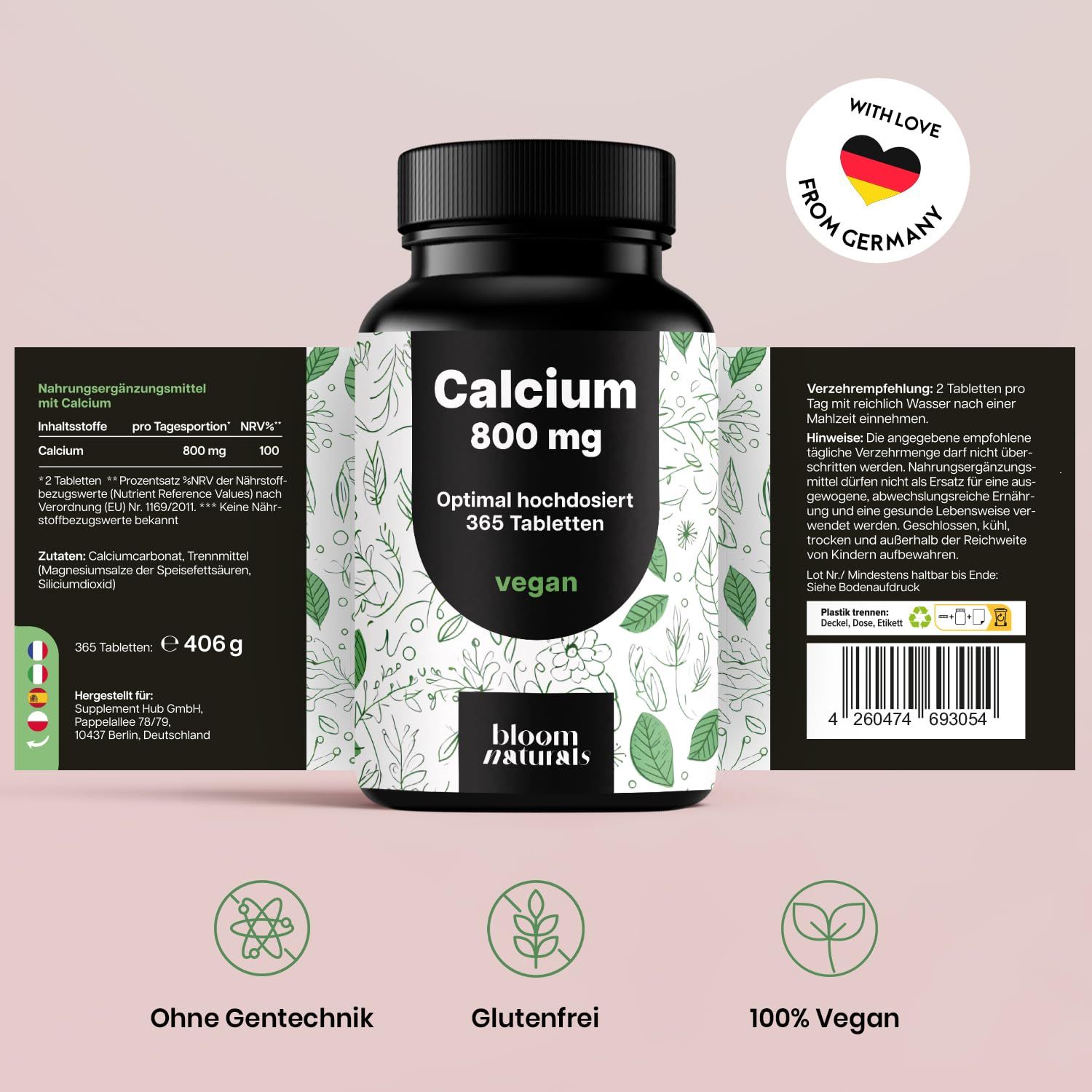 Bloom Naturals Calcium Tabletten