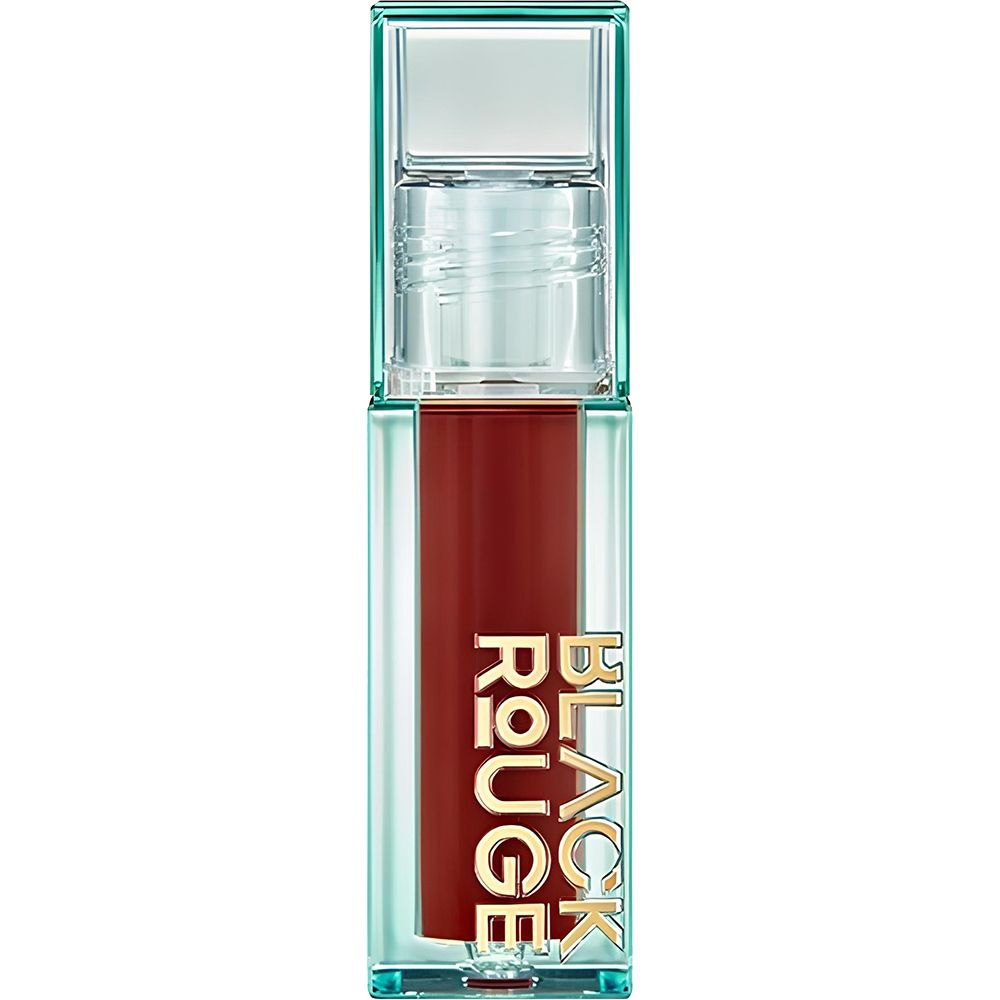 Lippenprodukt in einer transparenten Hülle. Der Behälter zeigt den Namen BLACK ROUGE. Der Inhalt ist rot.