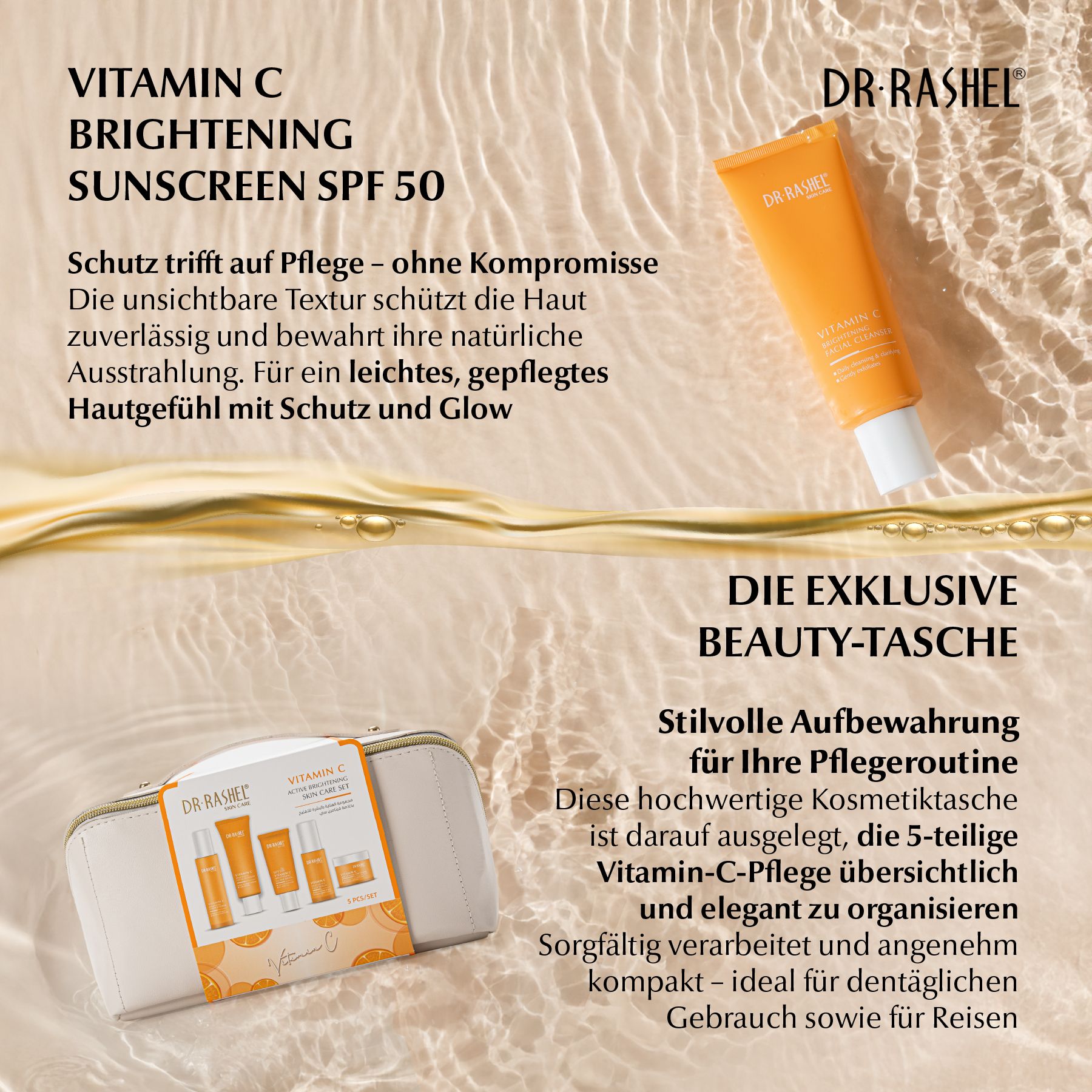 DR RASHEL Gesichtspflege-Set  Vitamin C  Anti-Falten Geschenkbox Serum Creme SPF