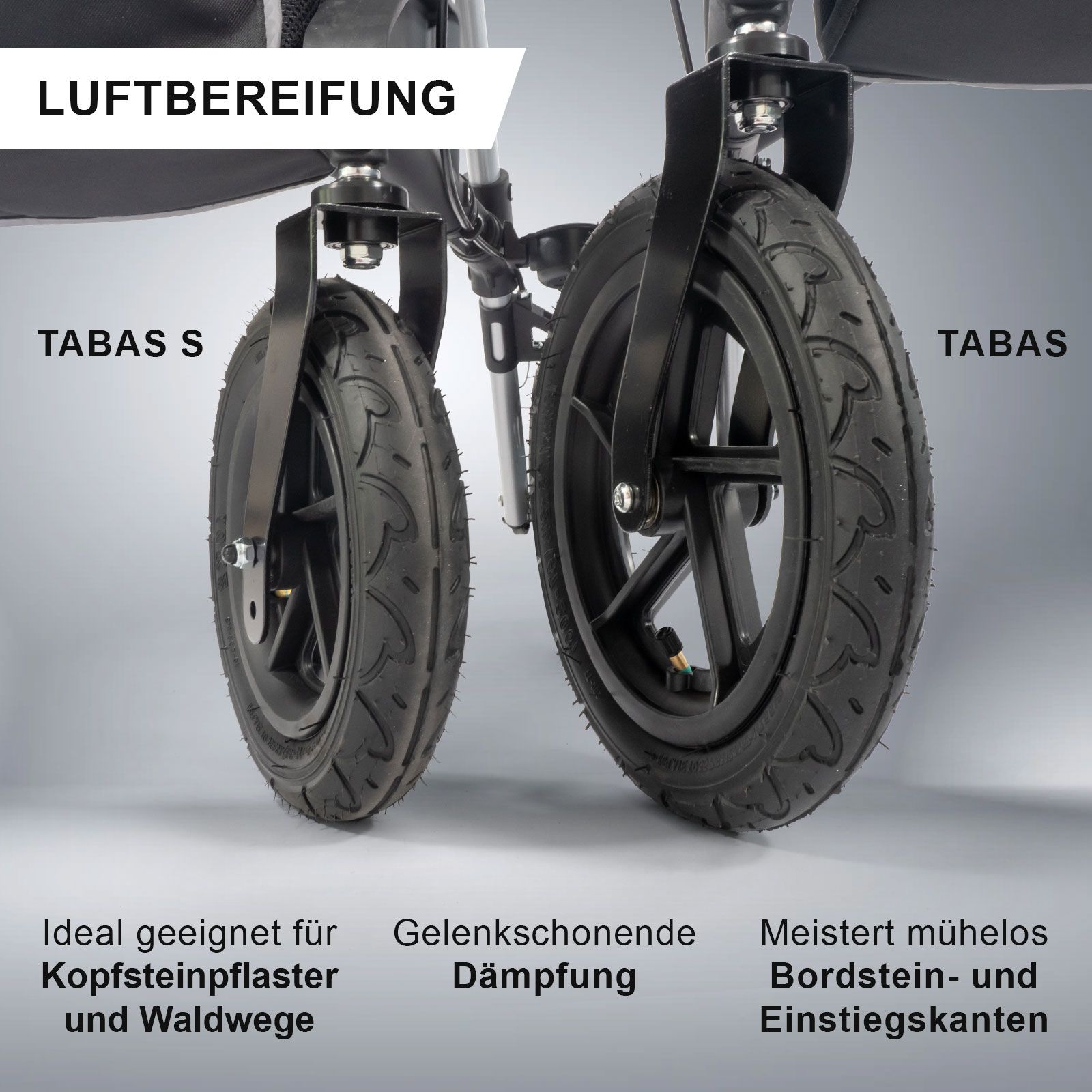 Premium Outdoor Rollator TABAS Silber S/M