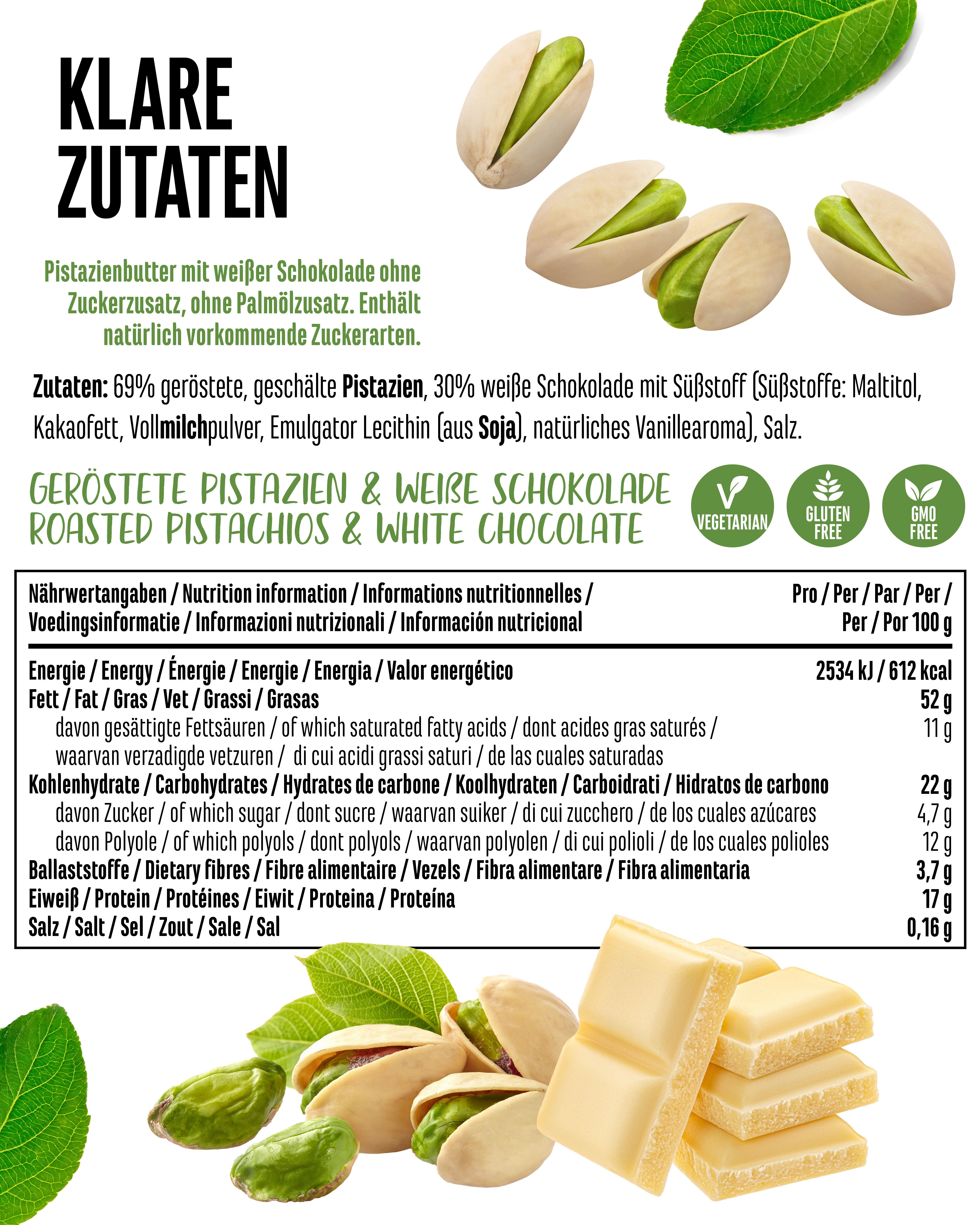 vit4ever Pistazien - Creme - Pistazie Weiße Schokolade