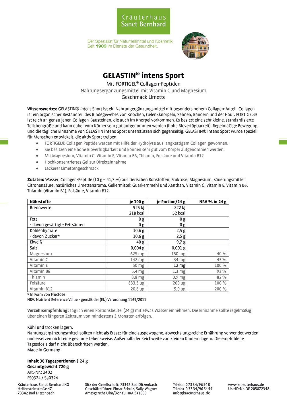 GELASTIN intens Sport