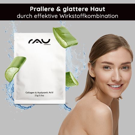 RAU Cosmetics Collagen & Hyaluron Vliesmasken mit Aloe Vera für trockene, reife Haut - gute Passform