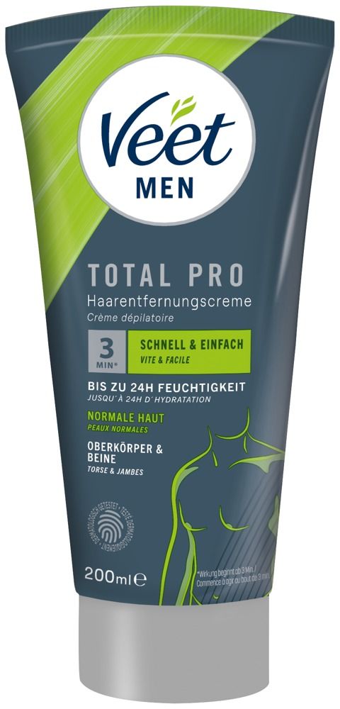 Veet for Men Total Pro Haarentfernungscreme Tube, 200ml.