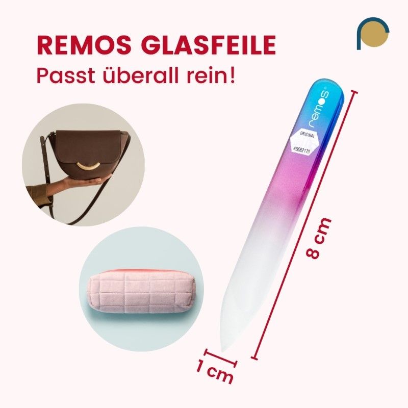 REMOS Glasnagelfeile, 8 cm, beidseitig