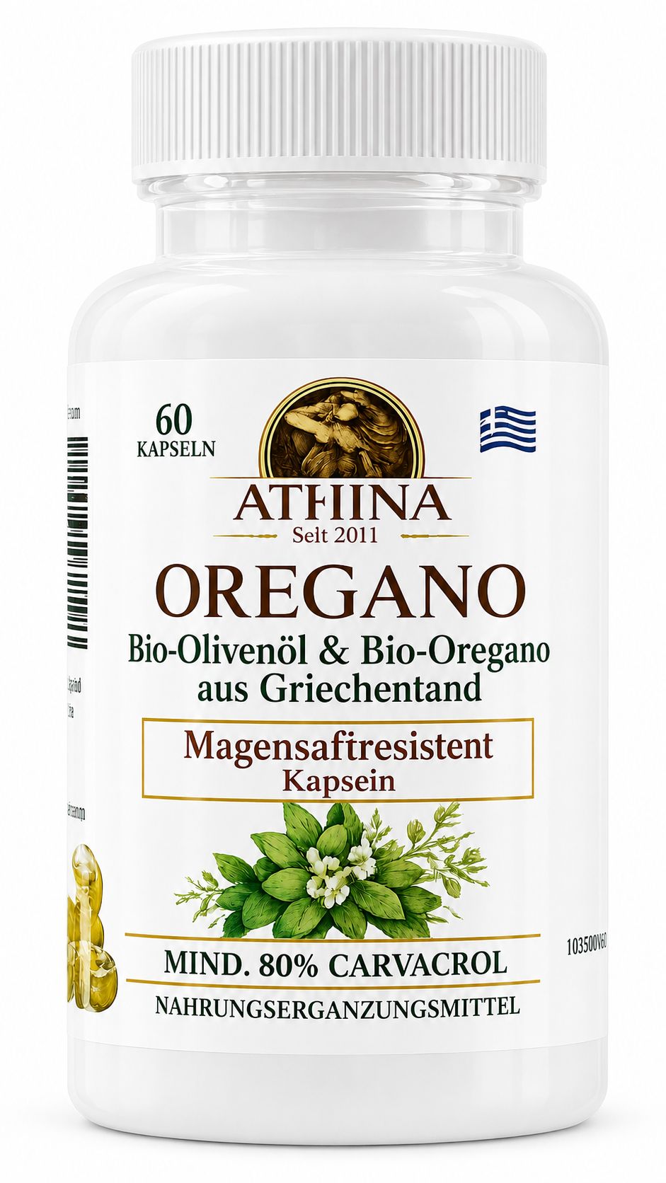 Athina Oregano Öl Bio magensaftresistent Kps.vegan 60 St Kapseln