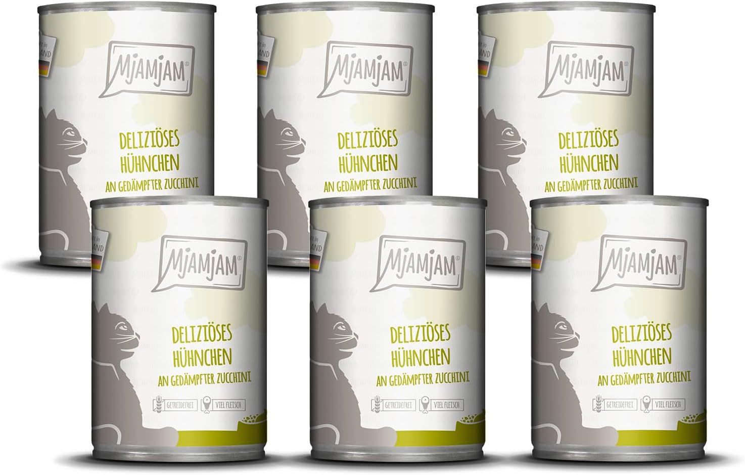 MjAMjAM – deliziöses Hühnchen an gedämpfter Zucchini 6x400 g Futter