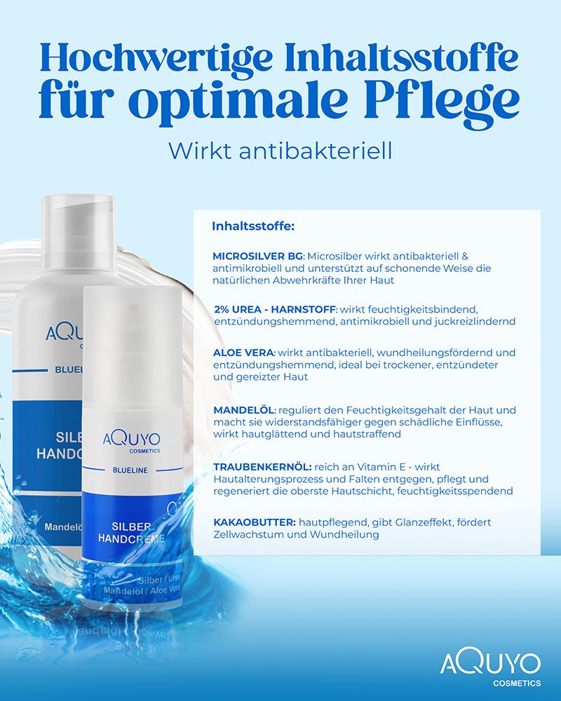 Blueline Silber Handcreme für sehr trockene, raue, rissige und entzündete Hände und Finger