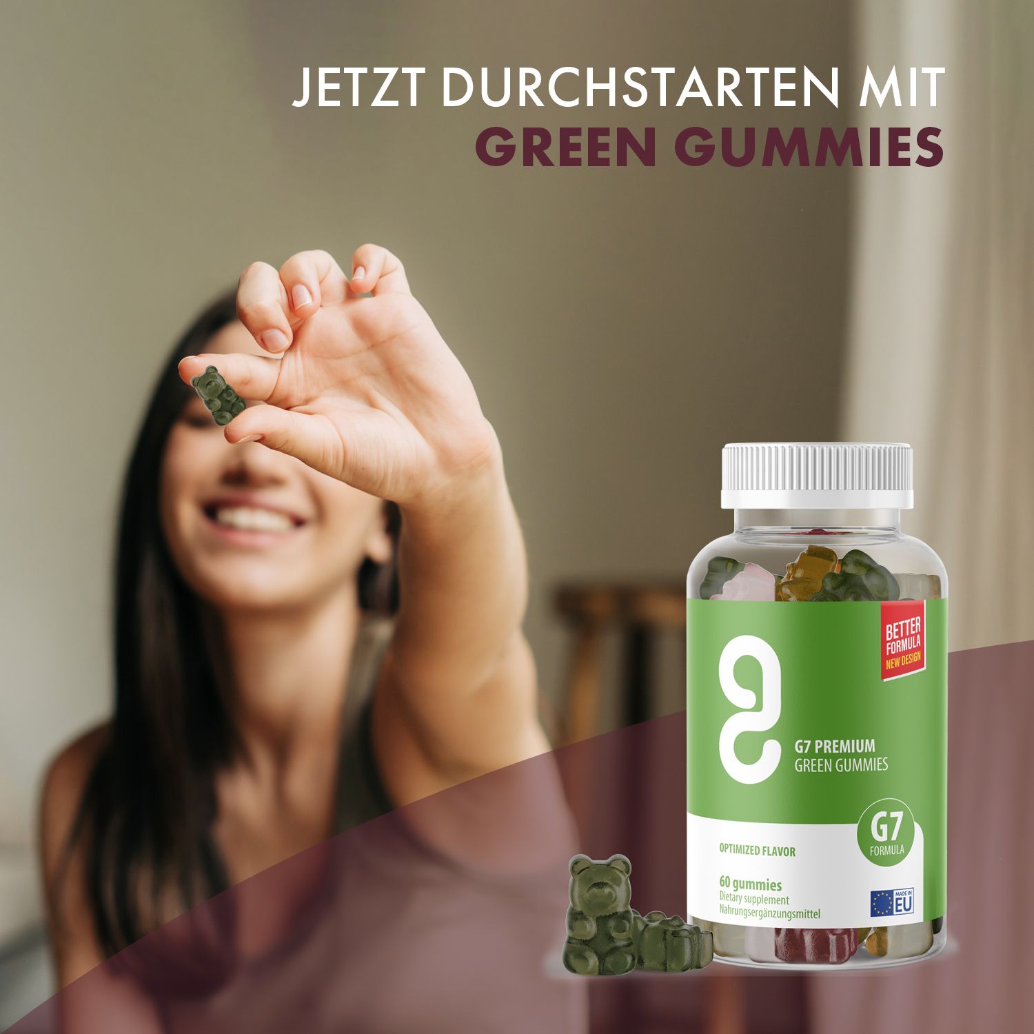 G7 Green Gummies - Mit neuer & verbesserter Formel 60 St Fruchtgummi