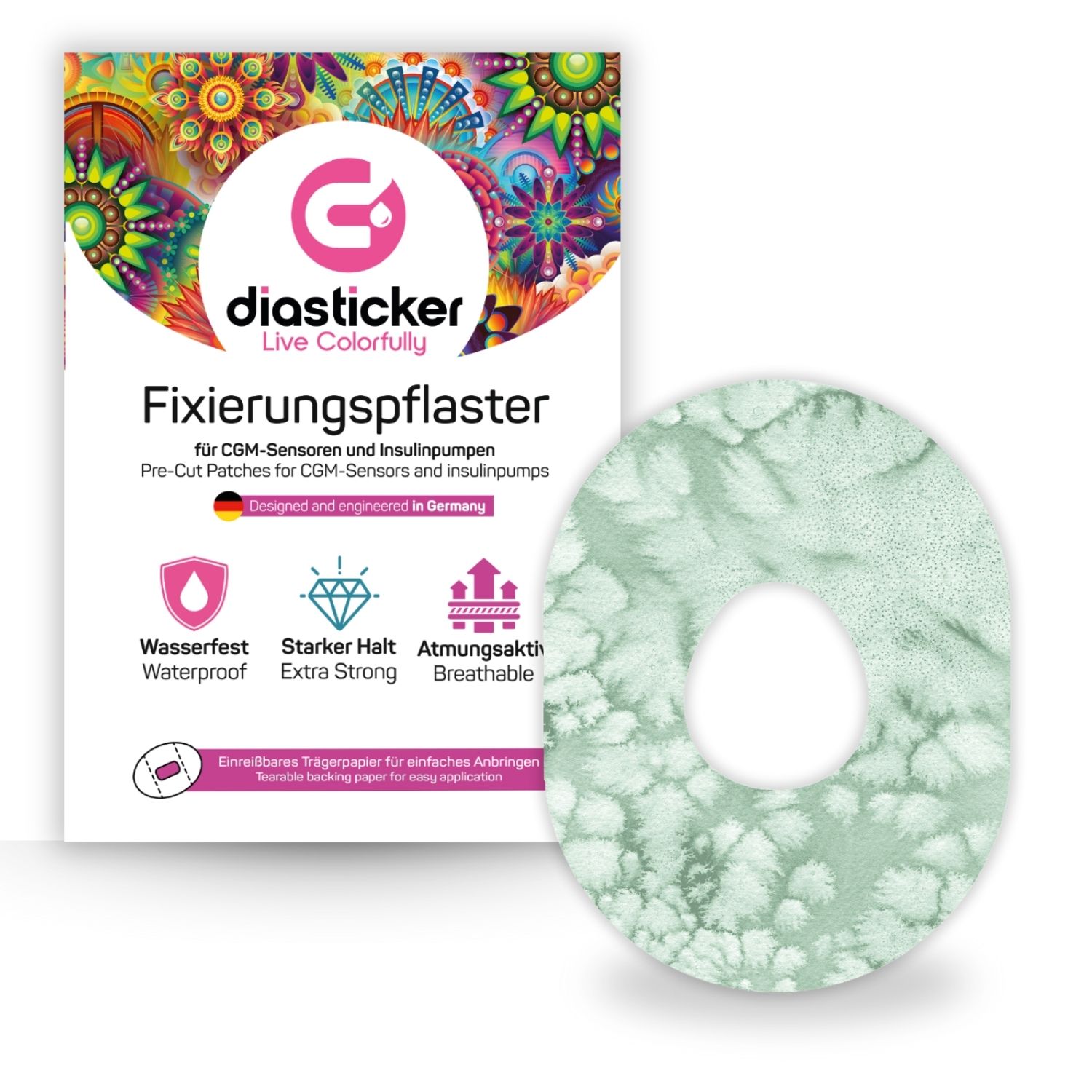 Diasticker® Dexcom G7 Fixiertapes 'Cool Mint' 5 St