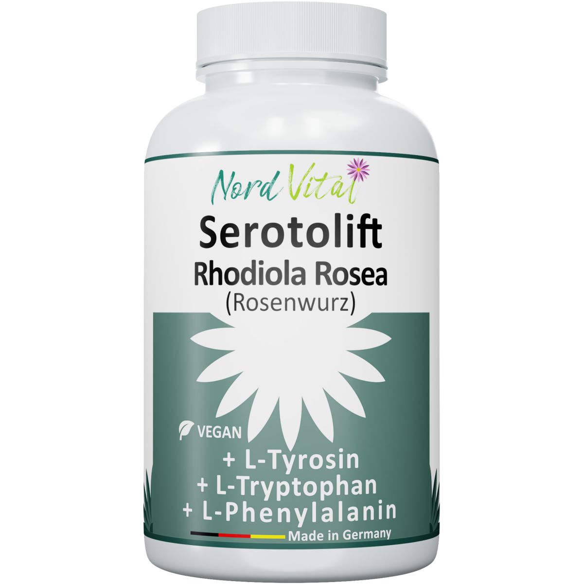 Nord Vital Serotolift - Serotonin und Dopamin Vorstufen - Rhodiola Rosea, L-Tryptophan, uvm - Vegan