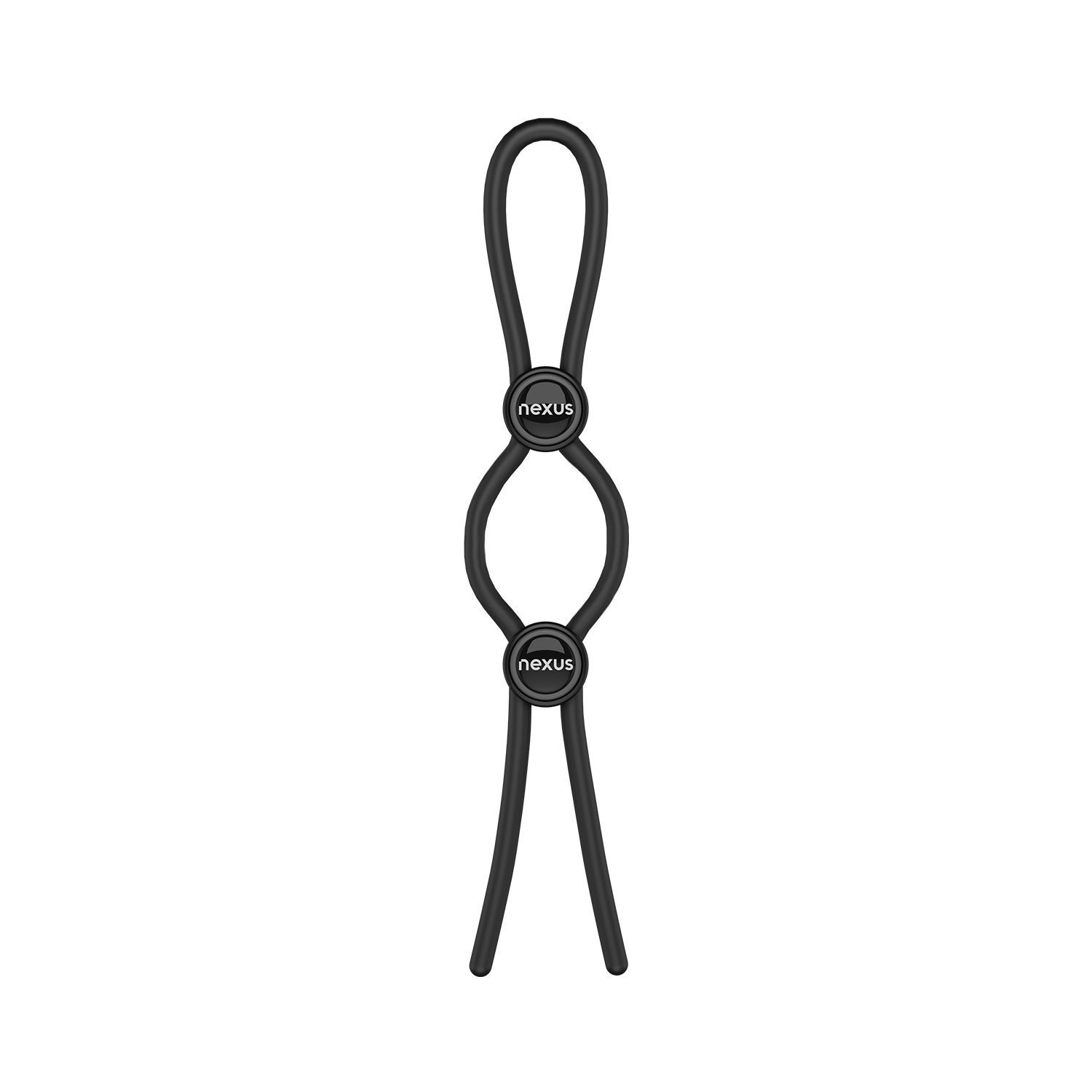 Nexus Forge Double Adjustable Lasso Silicone Cock Ring Black