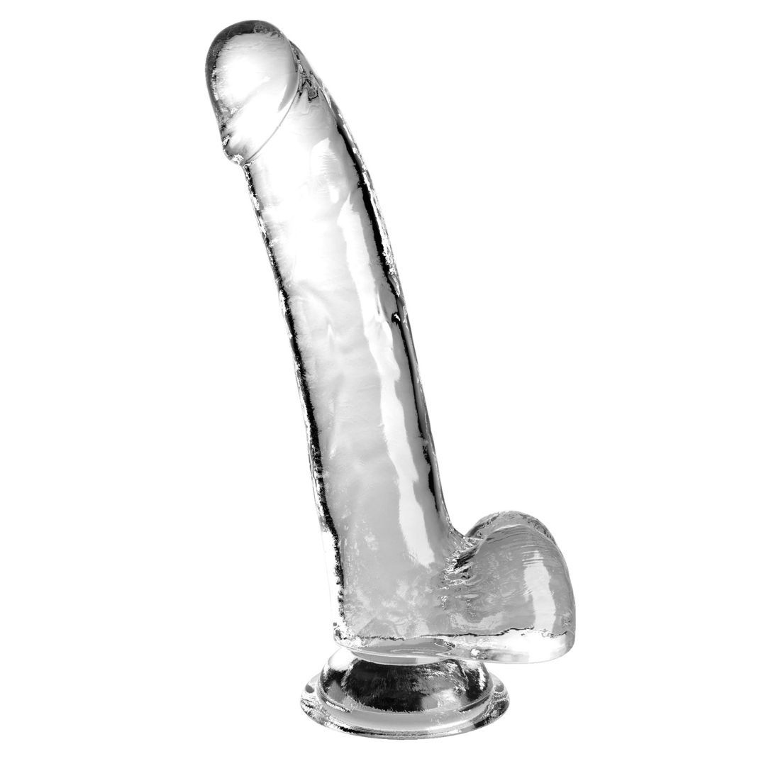 Stylischer Naturdildo mit Saugfuß, King Cock Clear