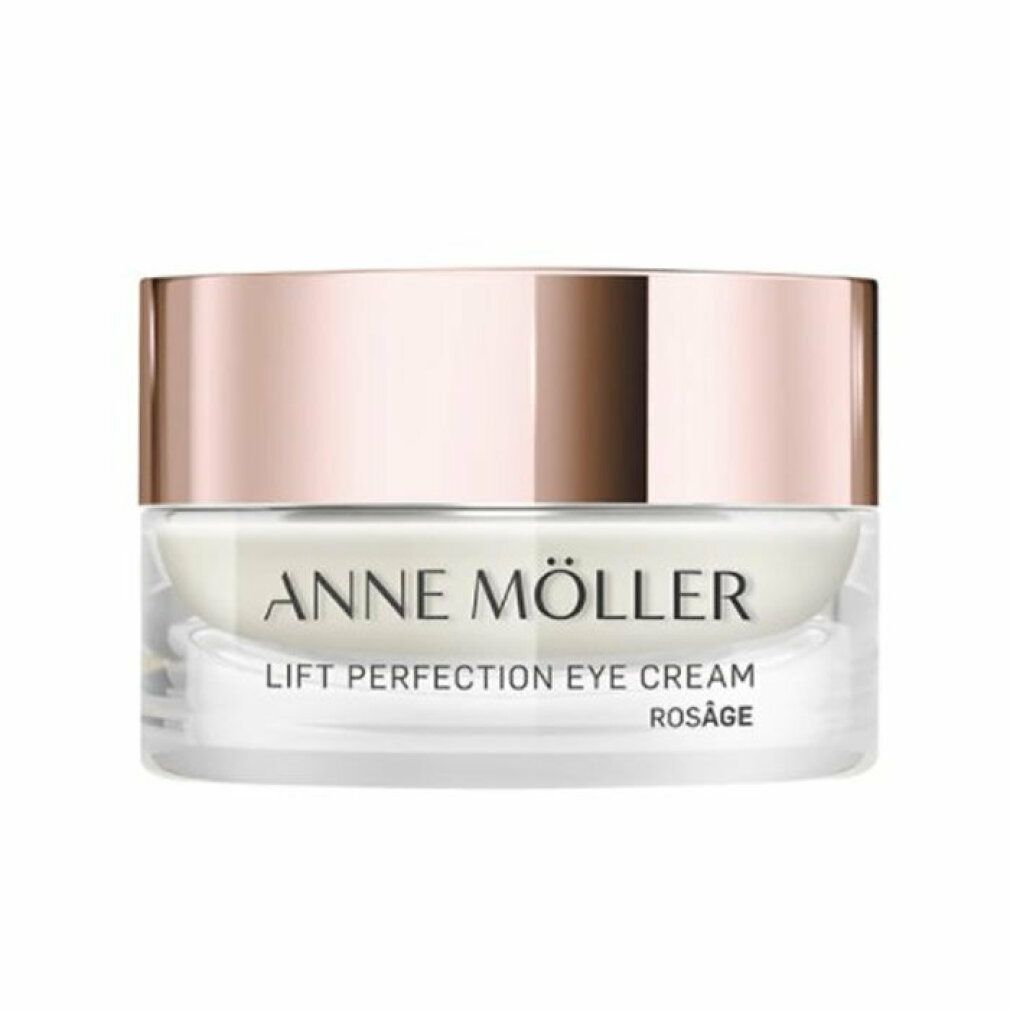 Anne Möller Lift Perfection Eye Cream Rosâge in Glasbehälter mit roségoldfarbenem Deckel.