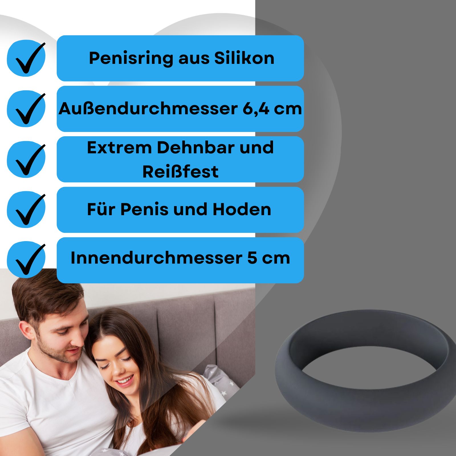 Lovelyness - Penisring aus Silikon - Wide O - XL
