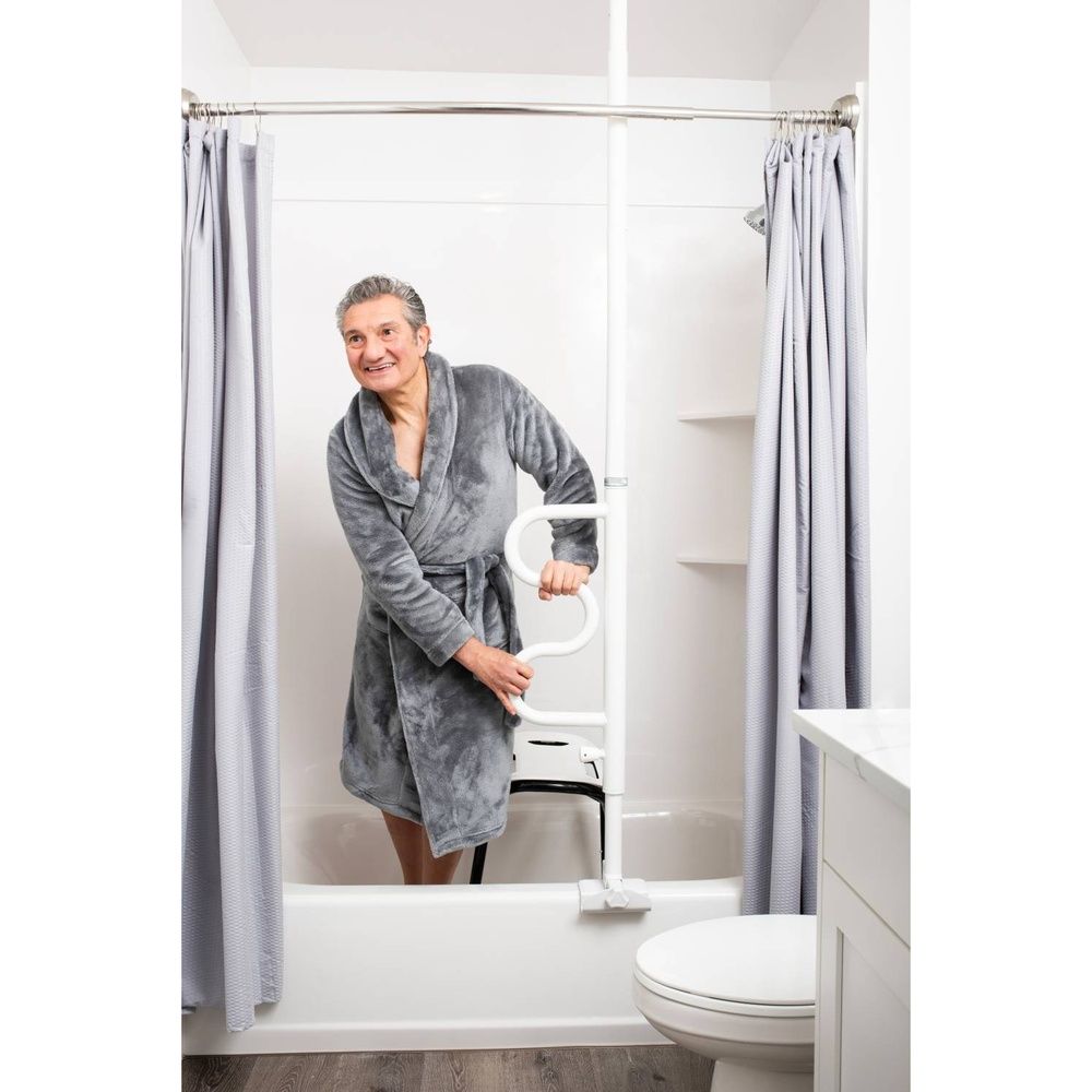 Wonder Bathtube Pole Badewannen-Deckenstange mit Griff - Ohne Bohren 1 St