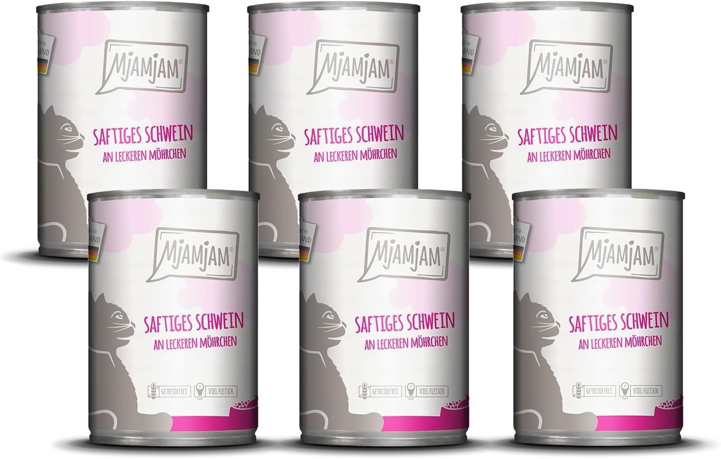 MjAMjAM - saftiges Schwein an leckeren Möhrchen 6x400 g Futter